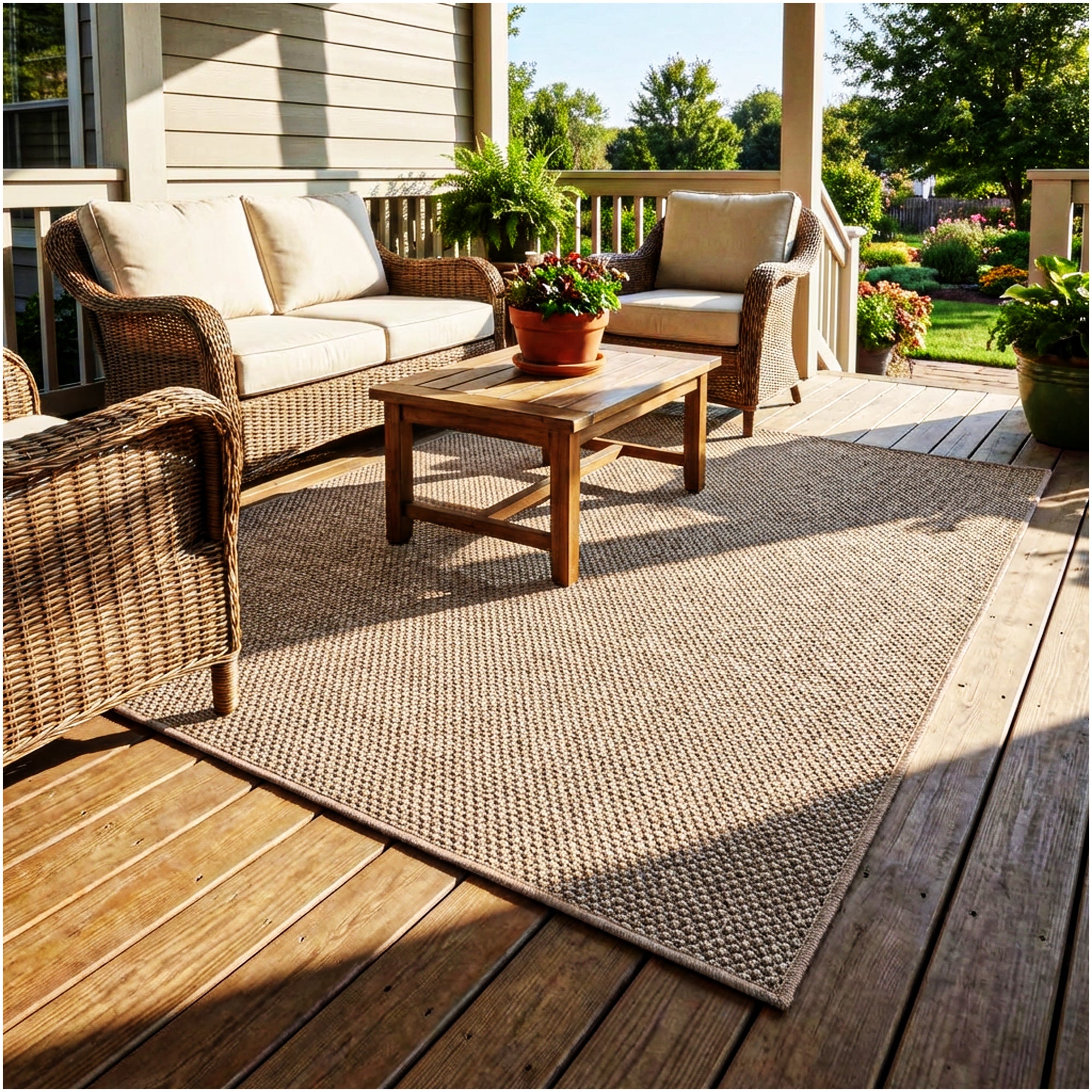 Berber Indoor-Outdoor Area Rug & Runner – Neutral Tones, Custom Sizes
