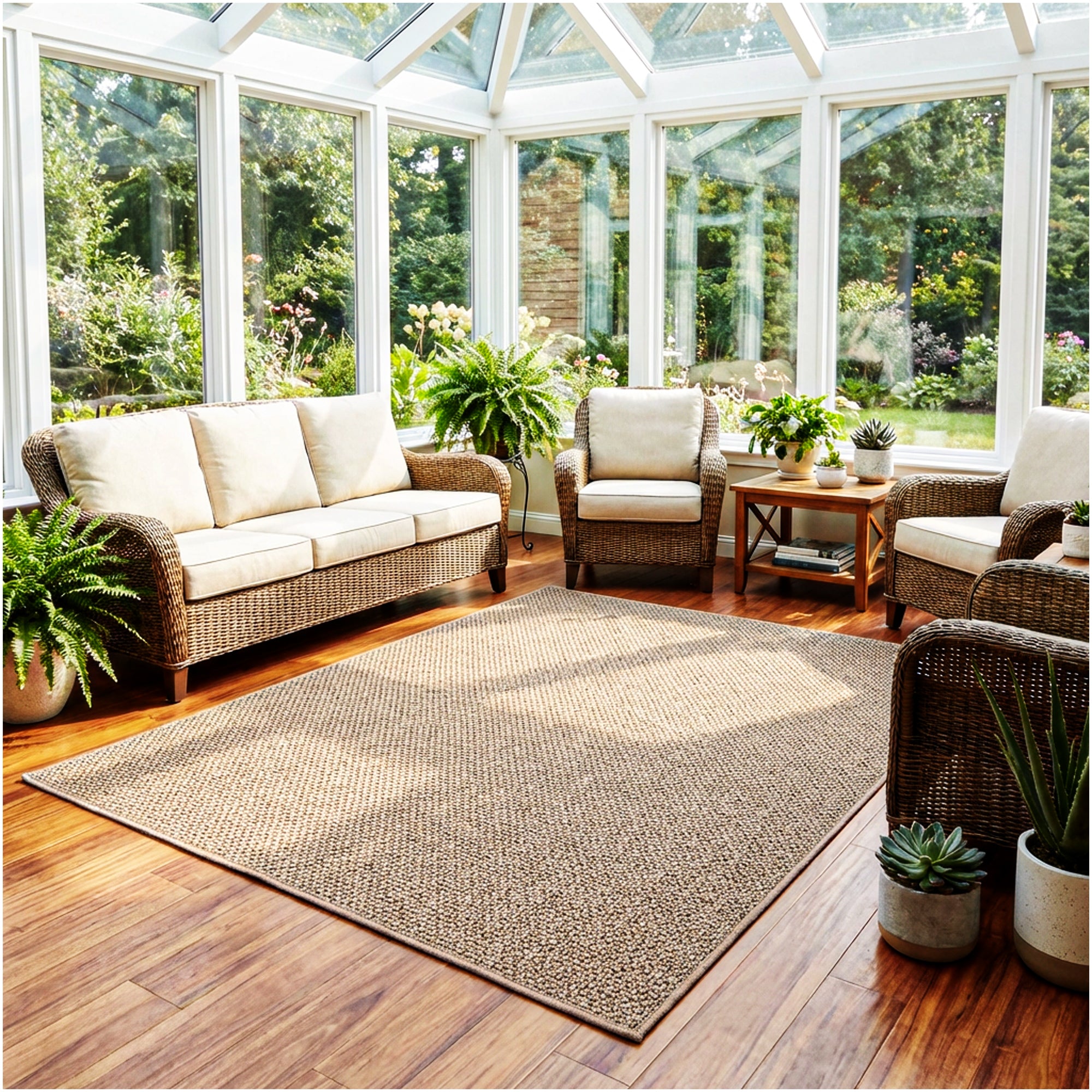 Berber Indoor-Outdoor Area Rug & Runner – Neutral Tones, Custom Sizes