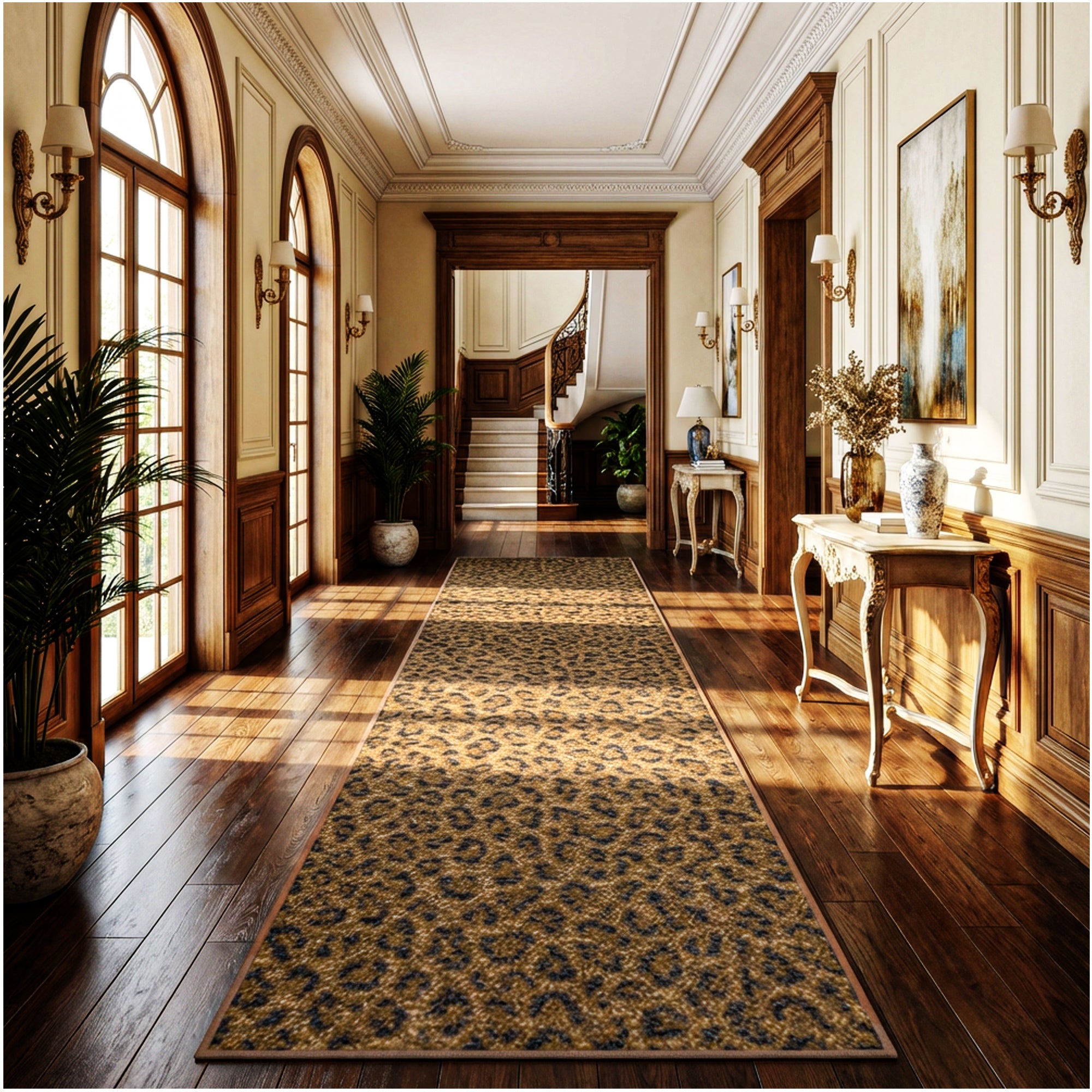 Milliken Exotic Touch Leopard Indoor Area Rug – 40 oz Cut Pile, Custom Sizes & Colors