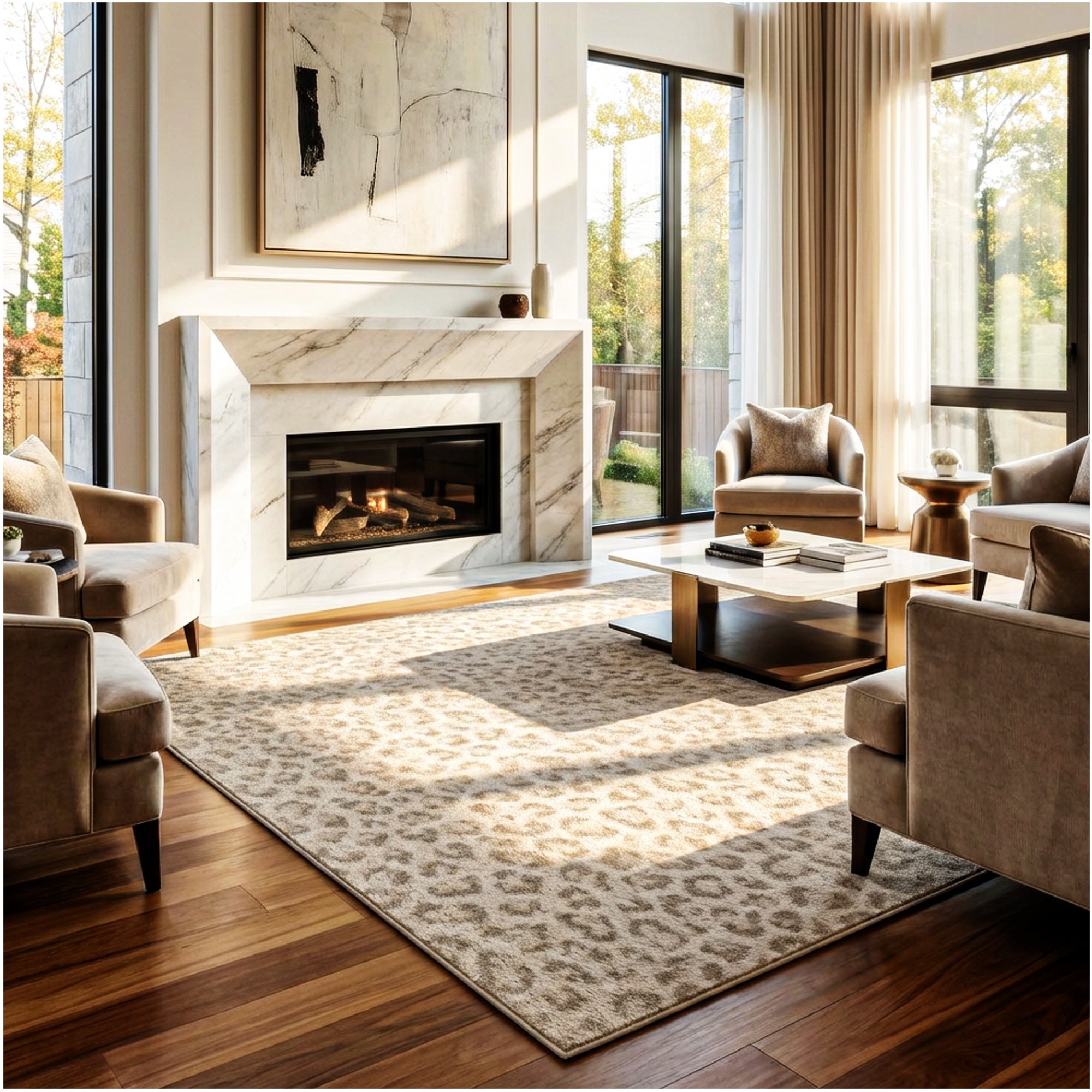 Milliken Exotic Touch Leopard Indoor Area Rug – 40 oz Cut Pile, Custom Sizes & Colors