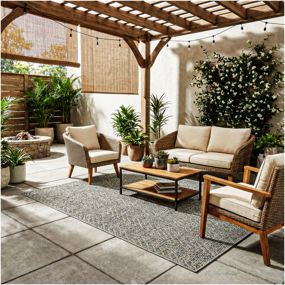 Tortola Chevron Indoor-Outdoor Area Rug | Custom Sizes Available