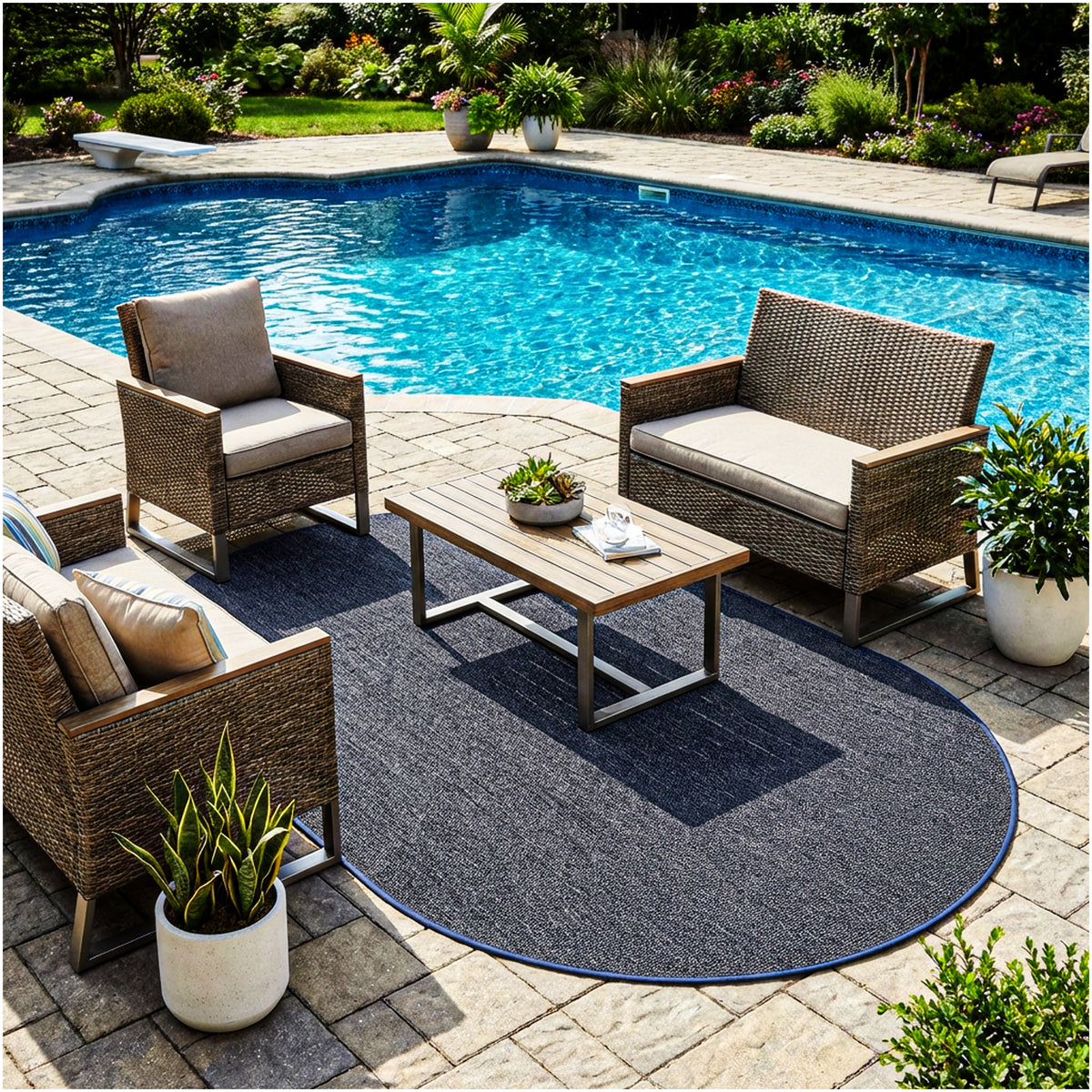 Outside Agenda Indoor Outdoor Rug | Durable Level Loop Rug in Custom Sizes
