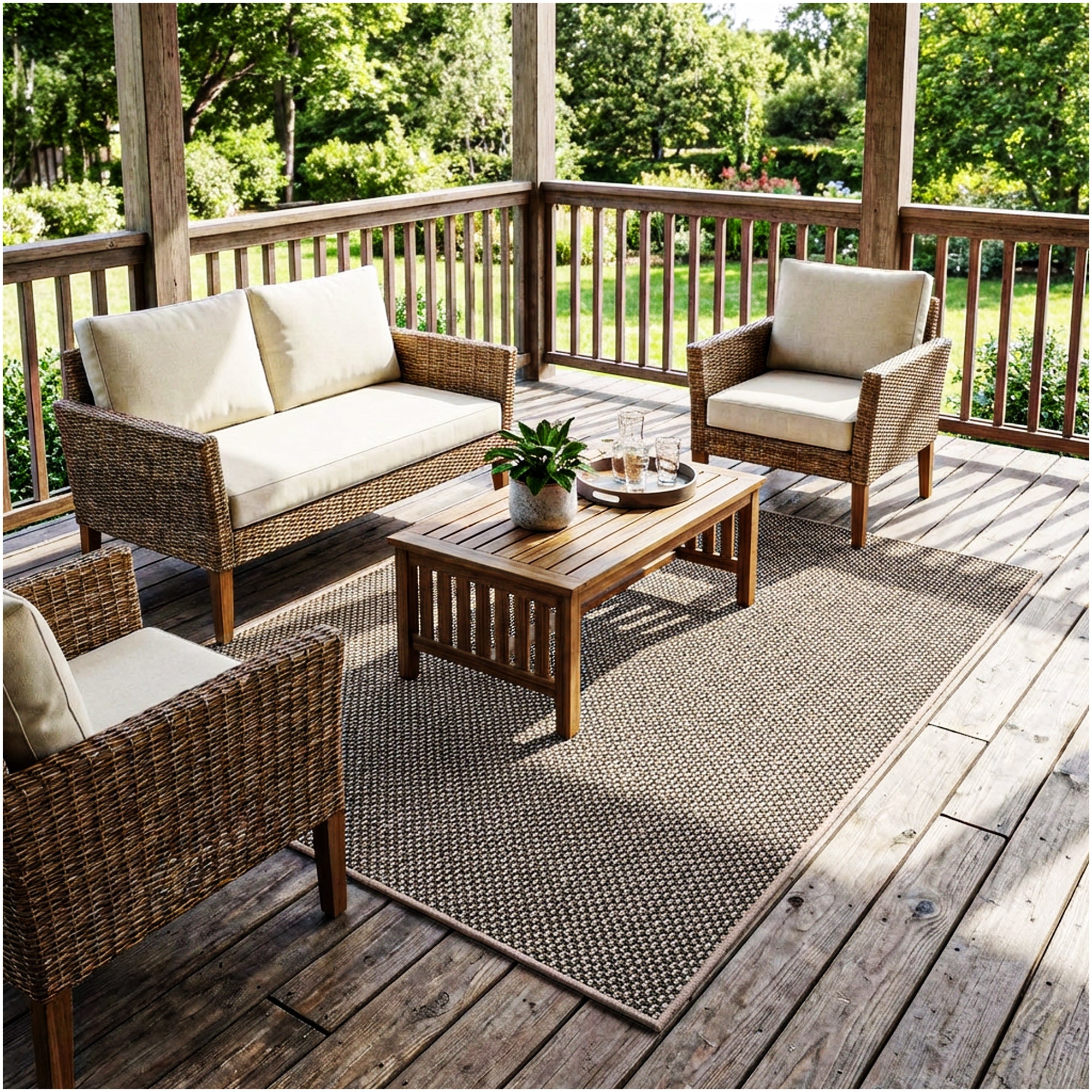 Berber Indoor-Outdoor Area Rug & Runner – Neutral Tones, Custom Sizes