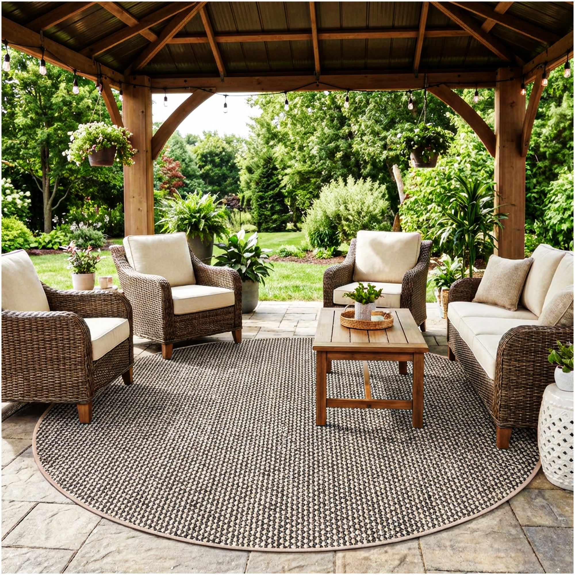Berber Indoor-Outdoor Area Rug & Runner – Neutral Tones, Custom Sizes