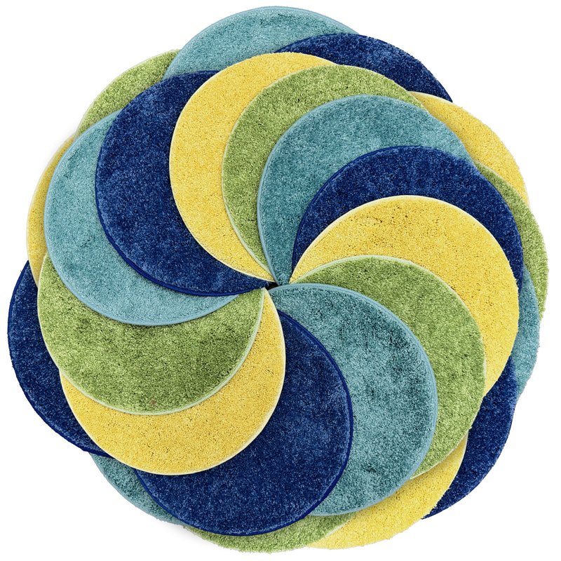 Children’s Carpet Circle Seats – Beach Day Collection Set of 20, 18” Round Soft Classroom Floor Cushions