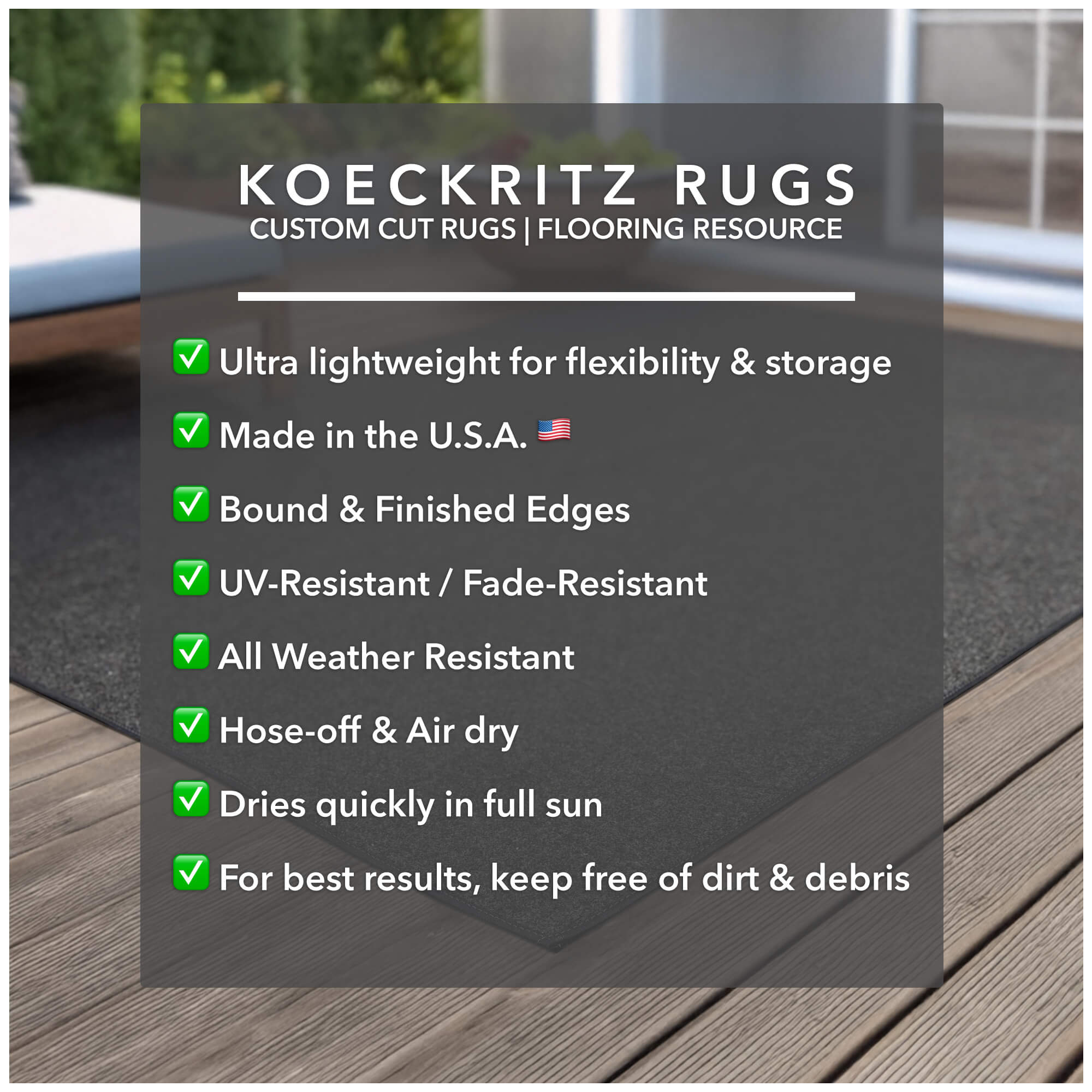 Economical Indoor/Outdoor Carpet Rug (10 Colors)