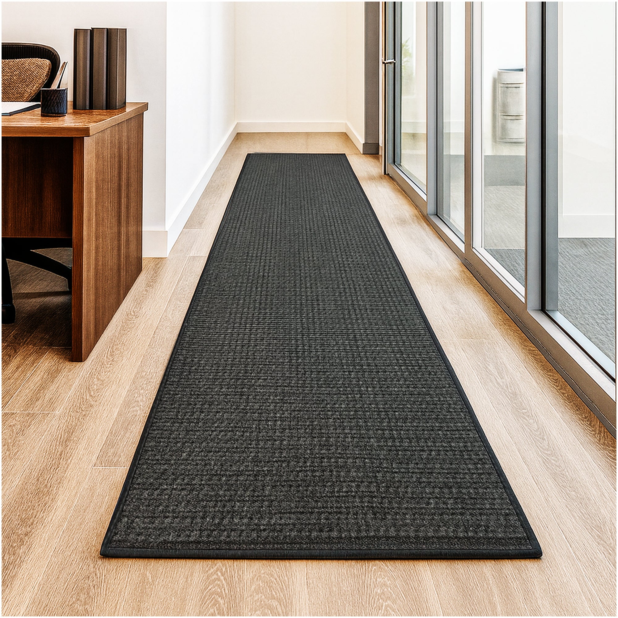 Interlace Waffle Pattern Indoor & Outdoor Rug – Eco-Friendly PET Fiber, Custom Sizes