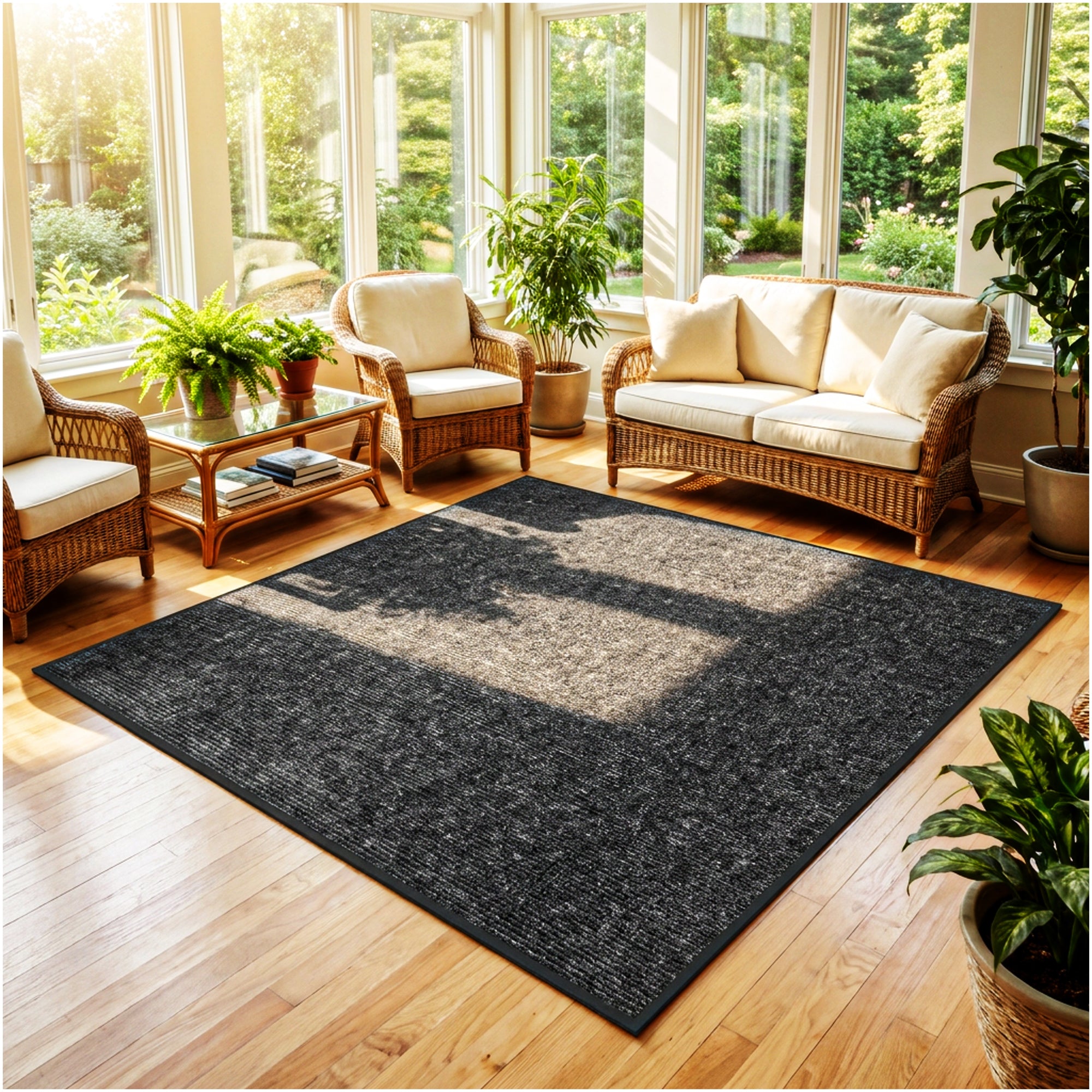 Wassaw Ribbed Indoor/Outdoor Area Rug – Lightweight PET Fiber, 6 Colors