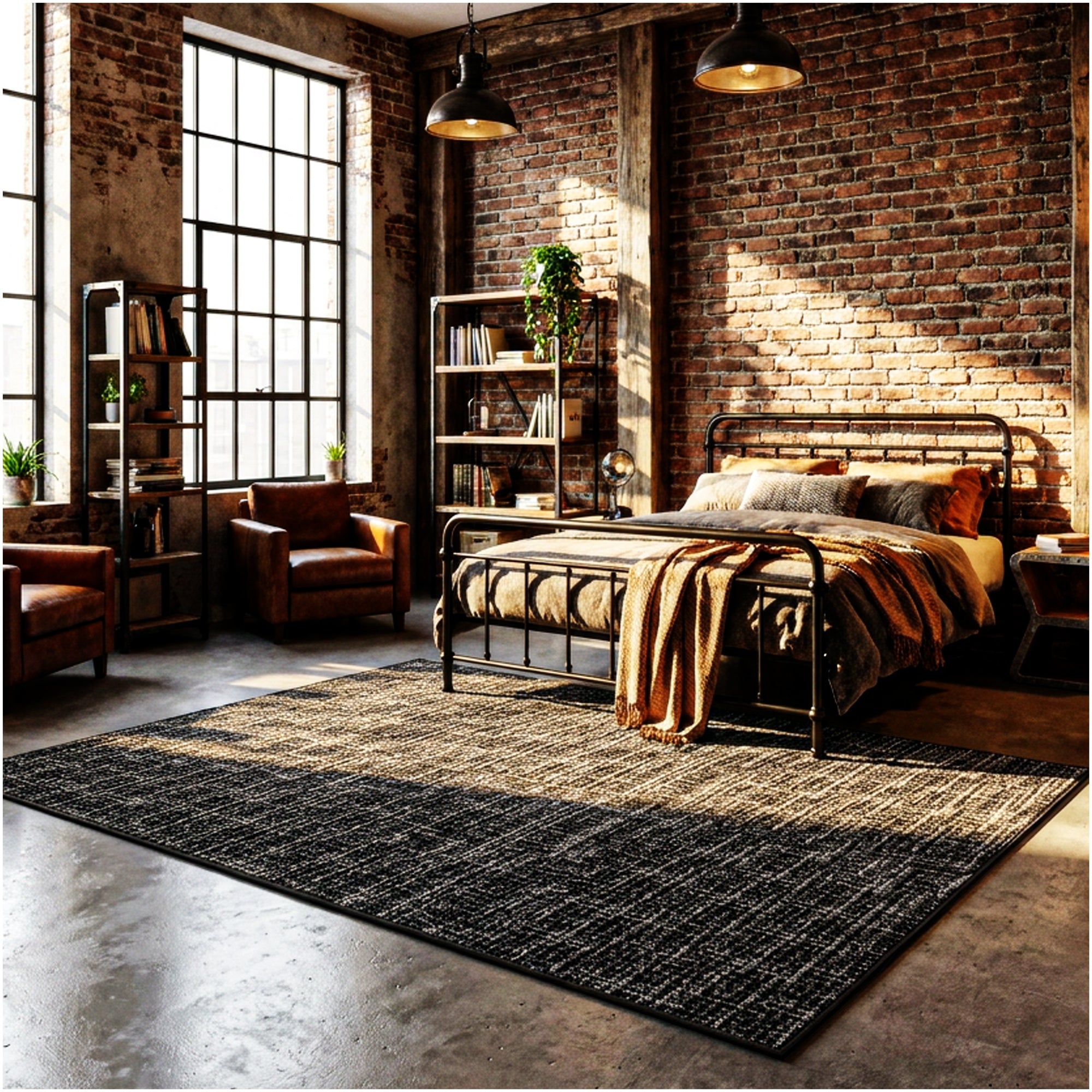 Milliken Stitches Indoor Area Rug – Standard Sizes & Color Options