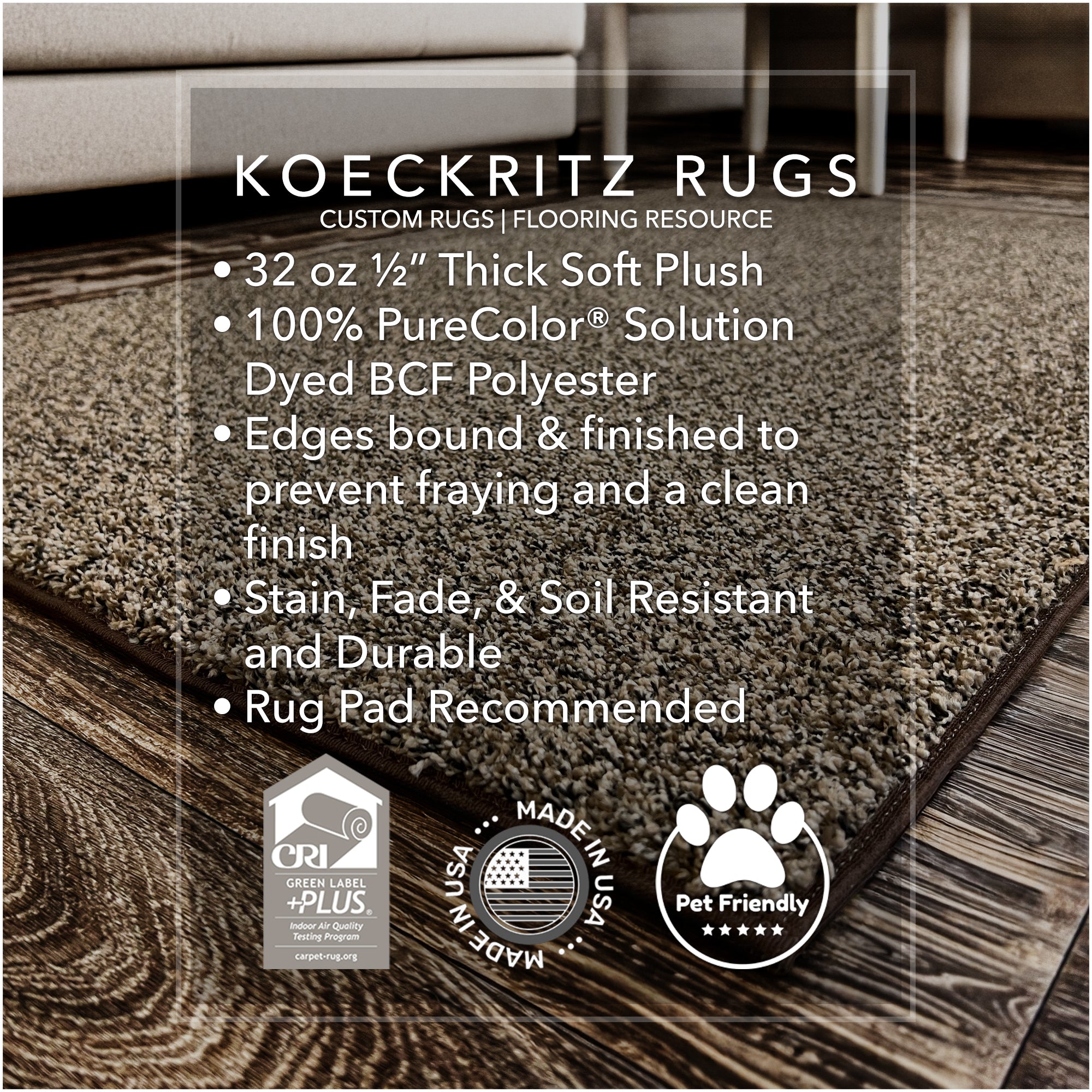 Toast of the Town Plush Frieze Area Rug