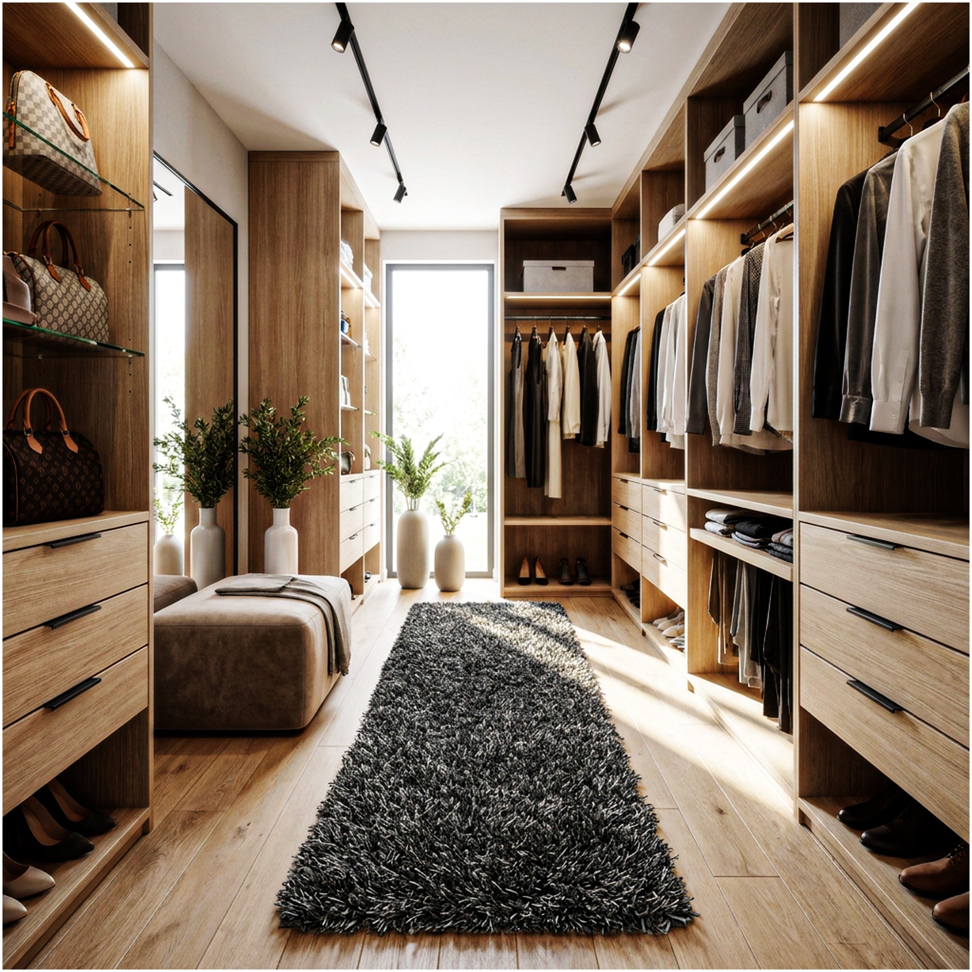 Black Marble Shag Area Rug | Ultra Soft Plush Rectangle Rug