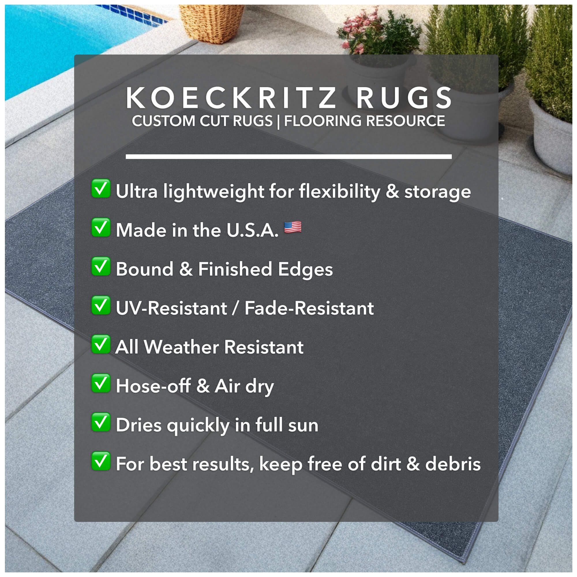 Economical Indoor/Outdoor Carpet Rug (10 Colors)