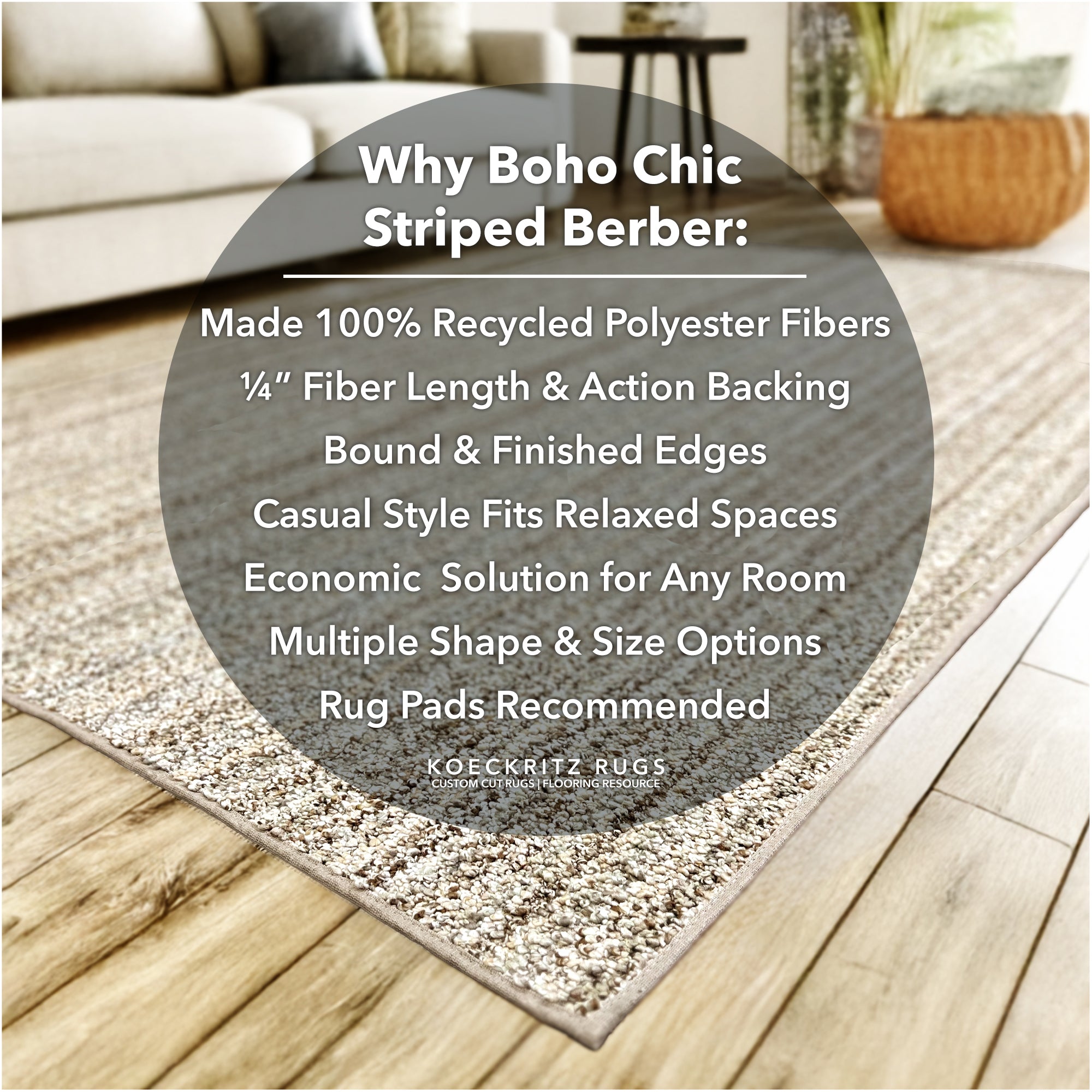 Boho Striped Area Rug - Sample