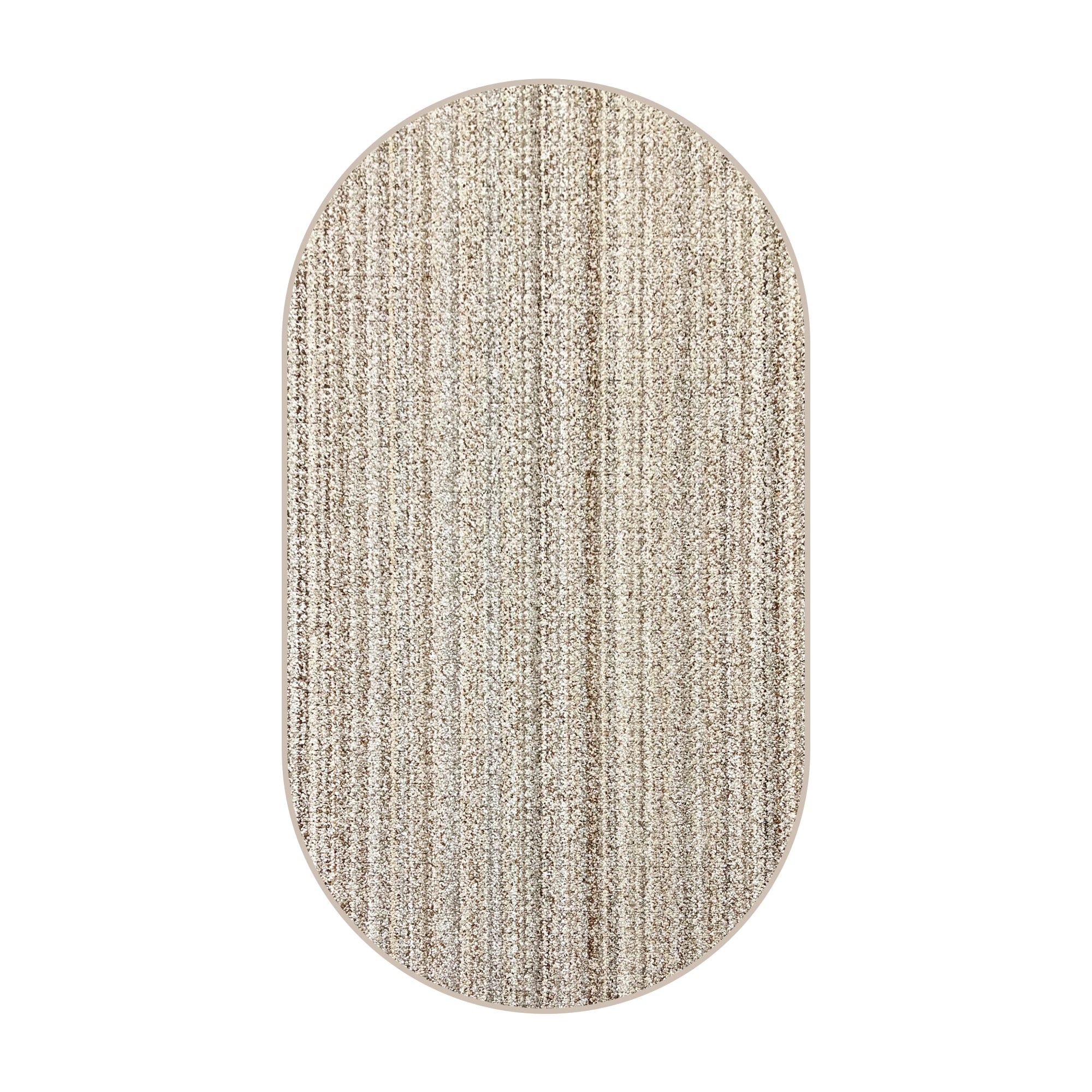 Boho Striped Beige Recycled Berber Loop Area Rug – Custom Size Indoor Carpet