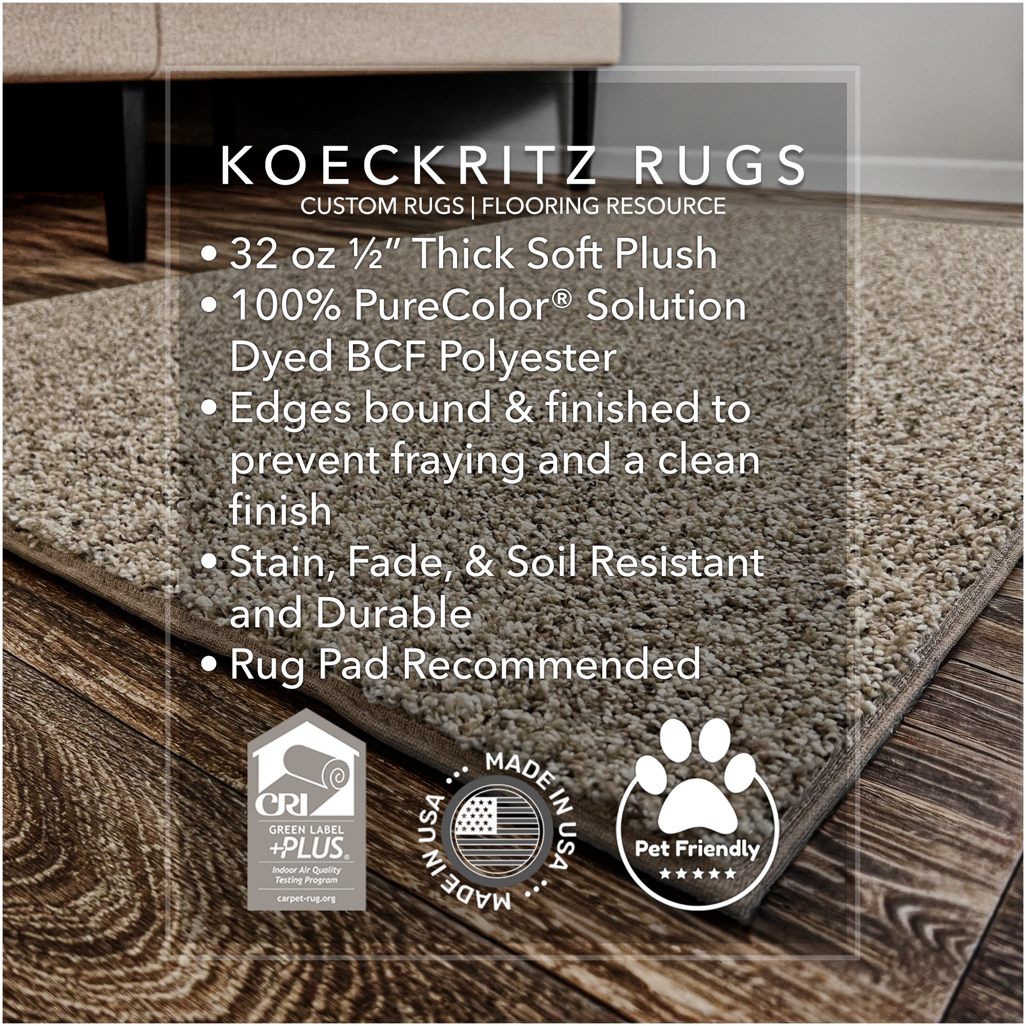 Toast of the Town Plush Frieze Area Rug