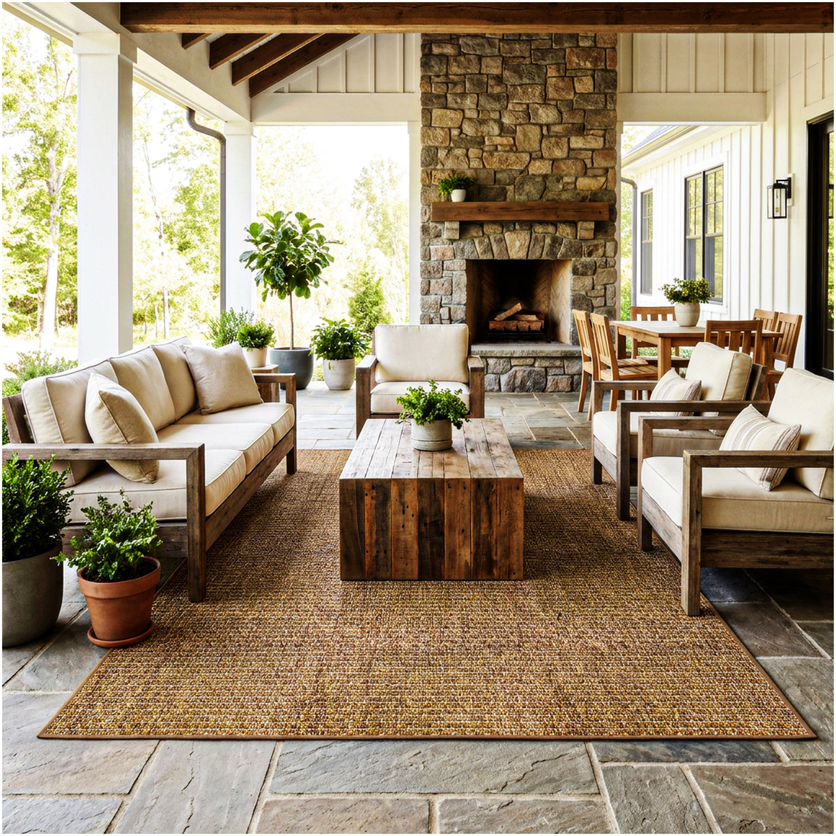 Dominica Indoor Outdoor Area Rug – Custom Size Patio Rug