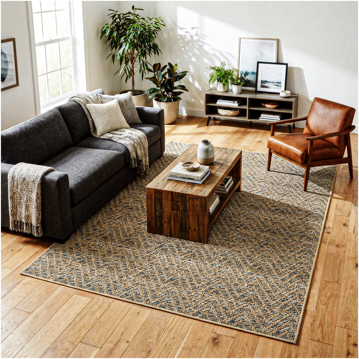 Tortola Chevron Indoor-Outdoor Area Rug | Custom Sizes Available