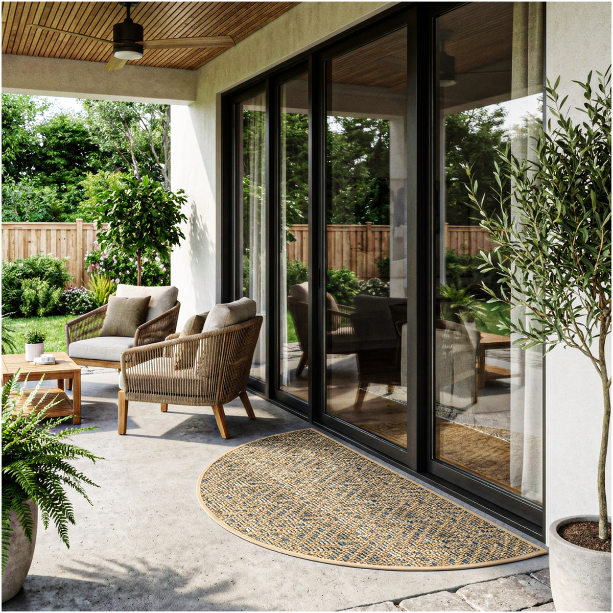 Tortola Chevron Indoor-Outdoor Area Rug | Custom Sizes Available