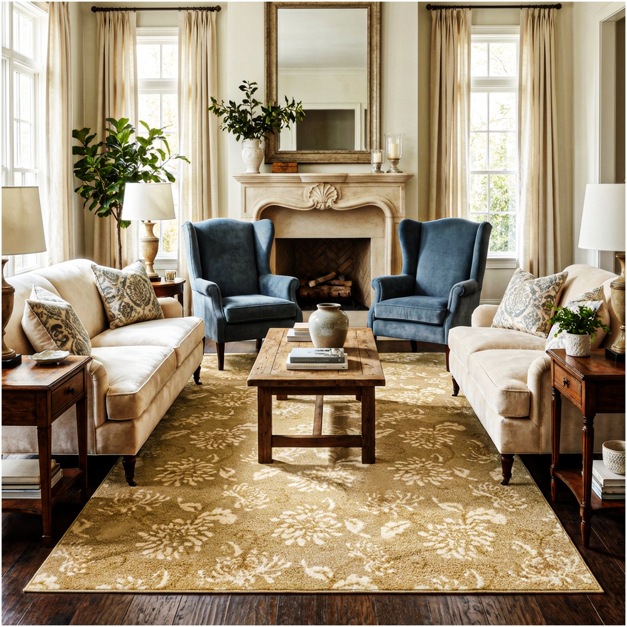 Milliken Grand Fleur Indoor Area Rug – Floral Design, Multiple Colors