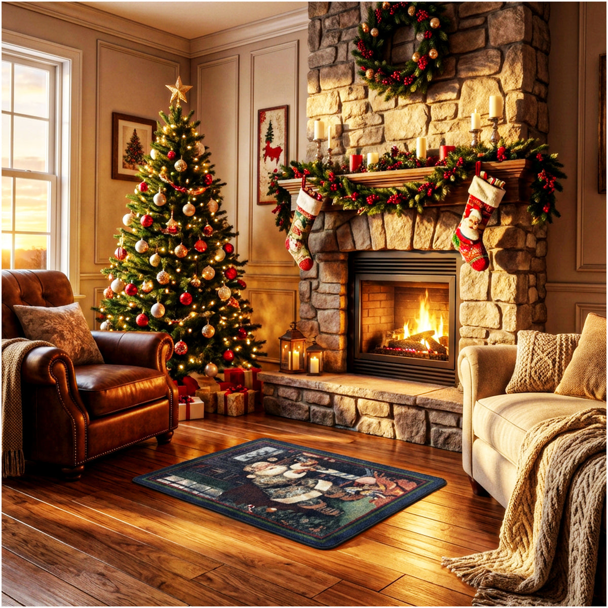 Realtree Camo Santa Christmas Area Rug – 2'8" x 3'10"