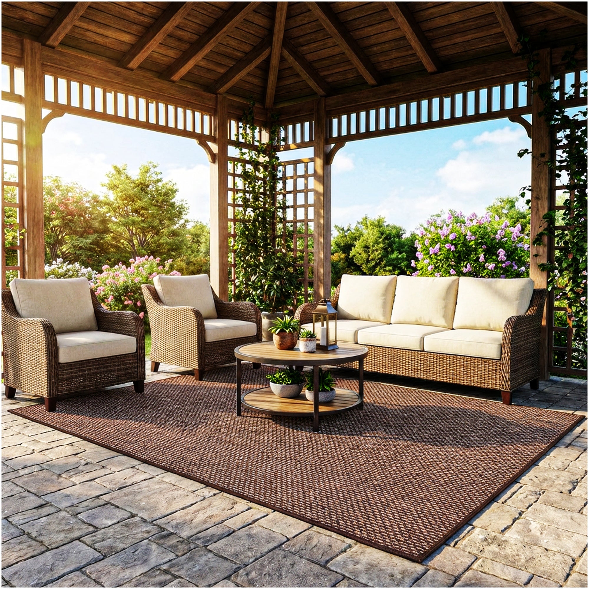 Berber Indoor-Outdoor Area Rug & Runner – Neutral Tones, Custom Sizes
