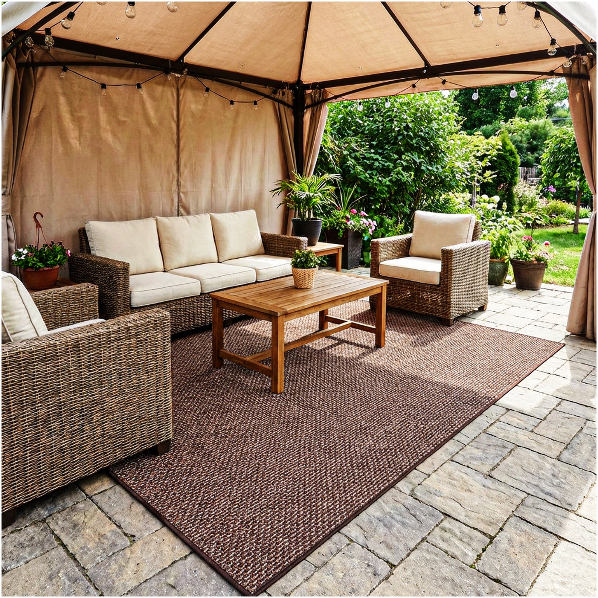 Berber Indoor-Outdoor Area Rug & Runner – Neutral Tones, Custom Sizes