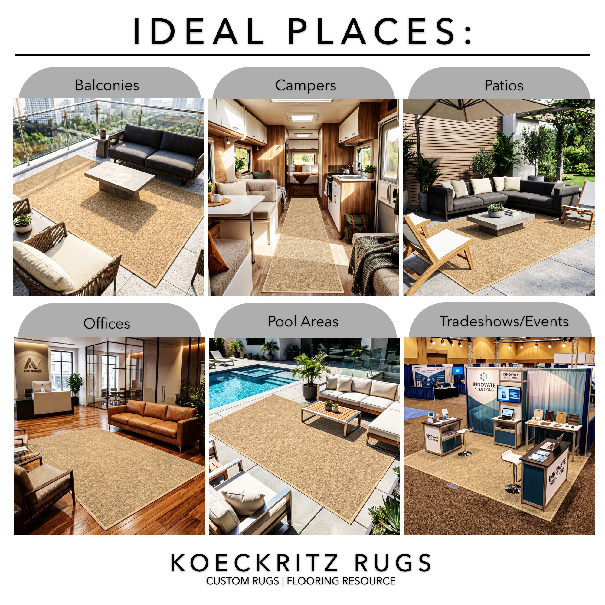 Valdosta Indoor Outdoor Carpet Rug – Durable, Soft, Custom Sizes