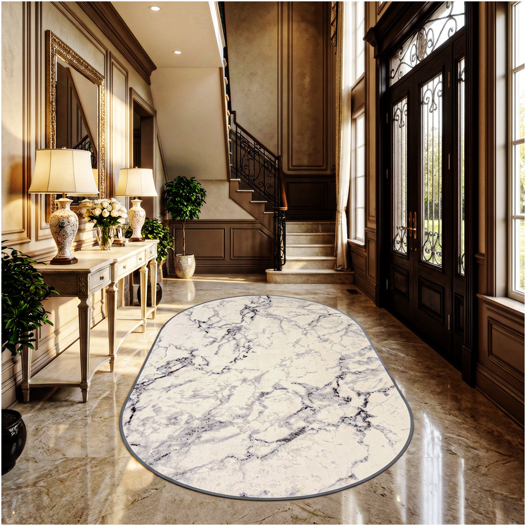 Milliken Cavatori Marble Pattern Indoor Area Rug – 3/8″ Thick, 40 oz Cut Pile