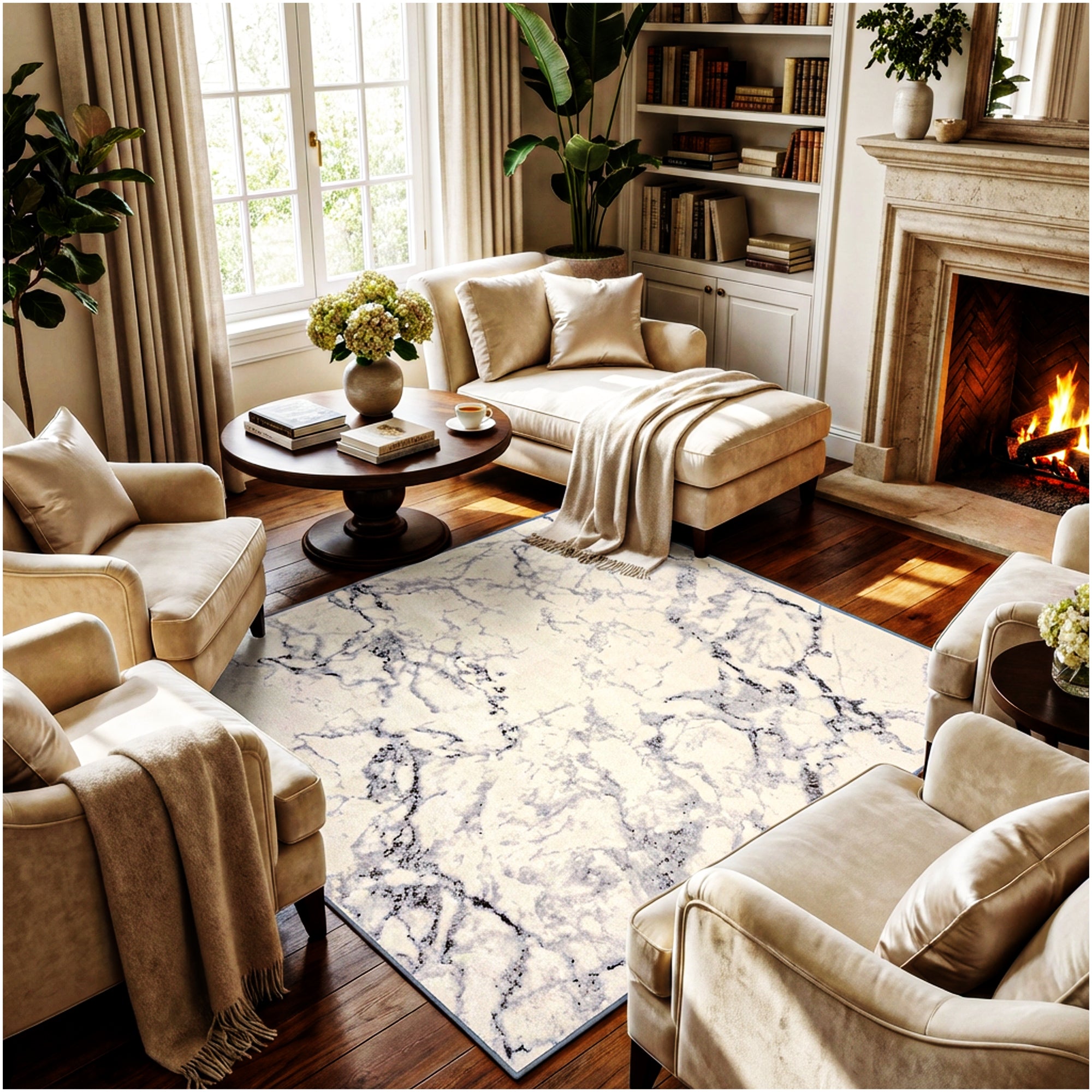 Milliken Cavatori Marble Pattern Indoor Area Rug – 3/8″ Thick, 40 oz Cut Pile