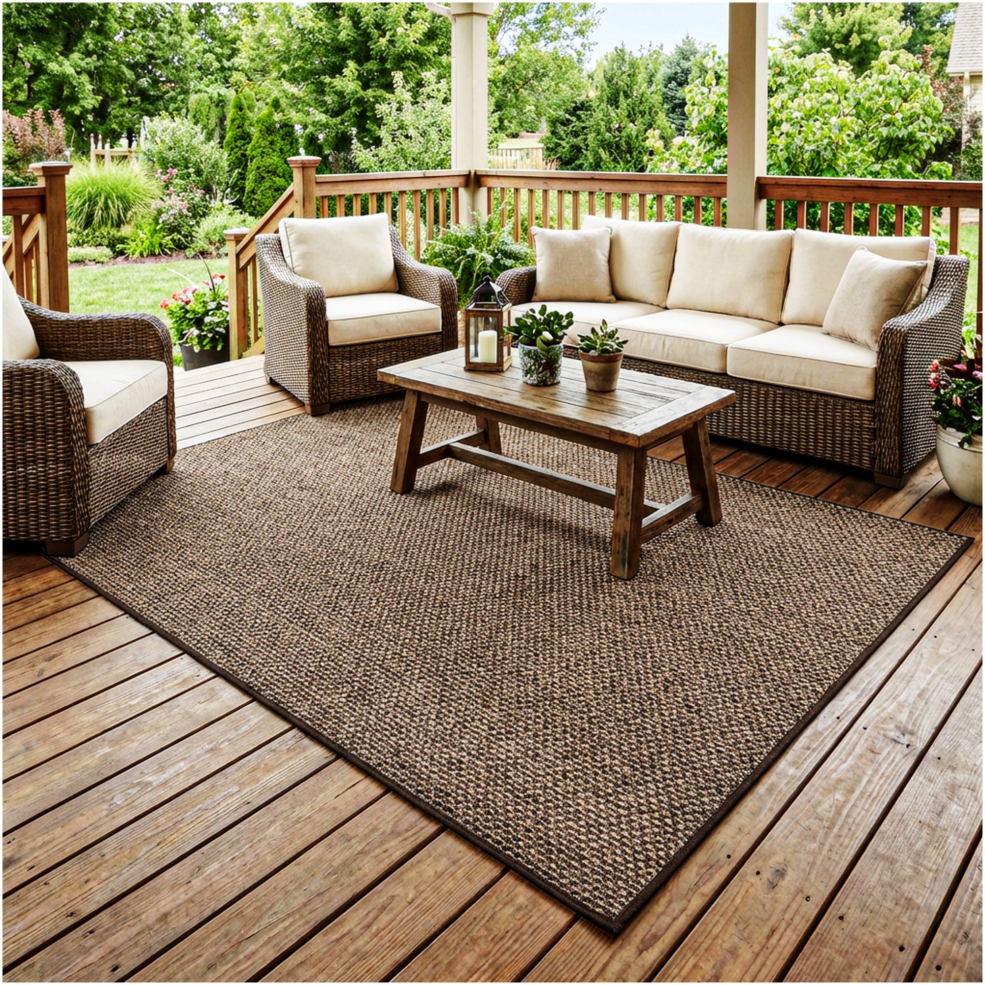 Berber Indoor-Outdoor Area Rug & Runner – Neutral Tones, Custom Sizes