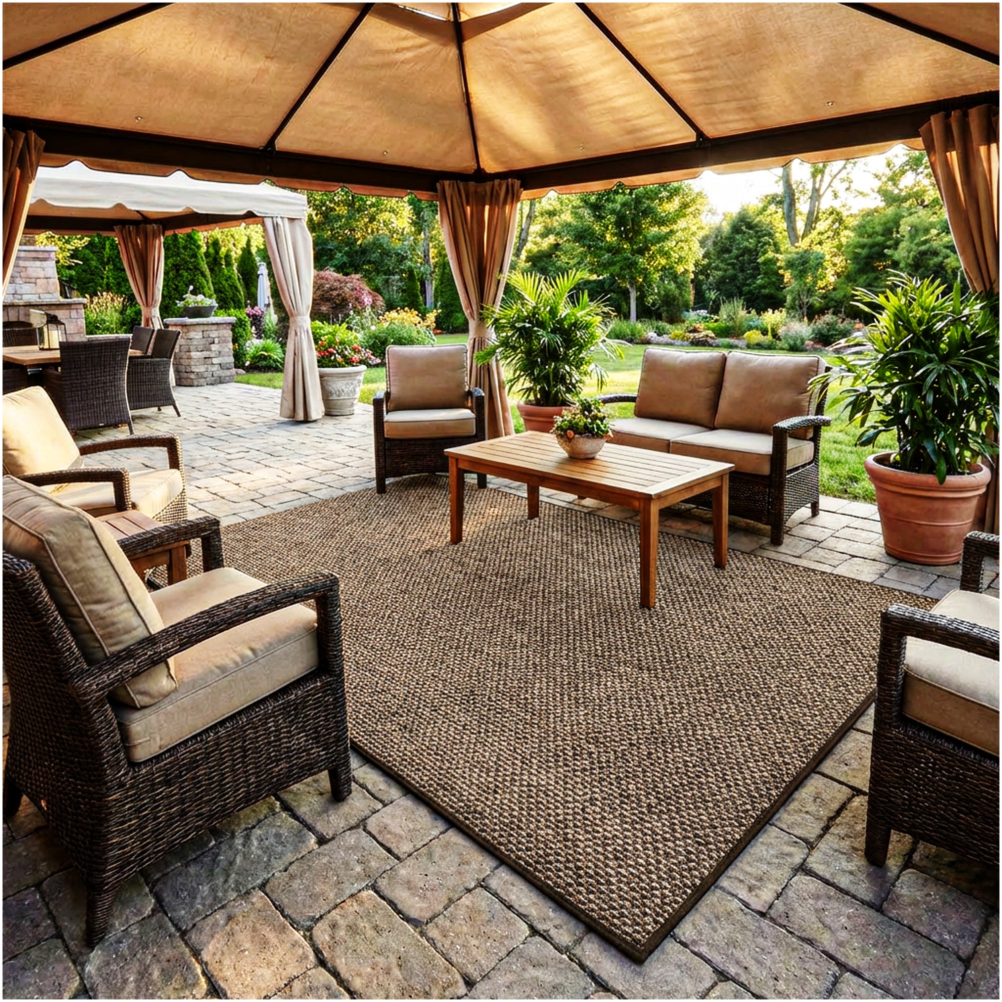 Berber Indoor-Outdoor Area Rug & Runner – Neutral Tones, Custom Sizes