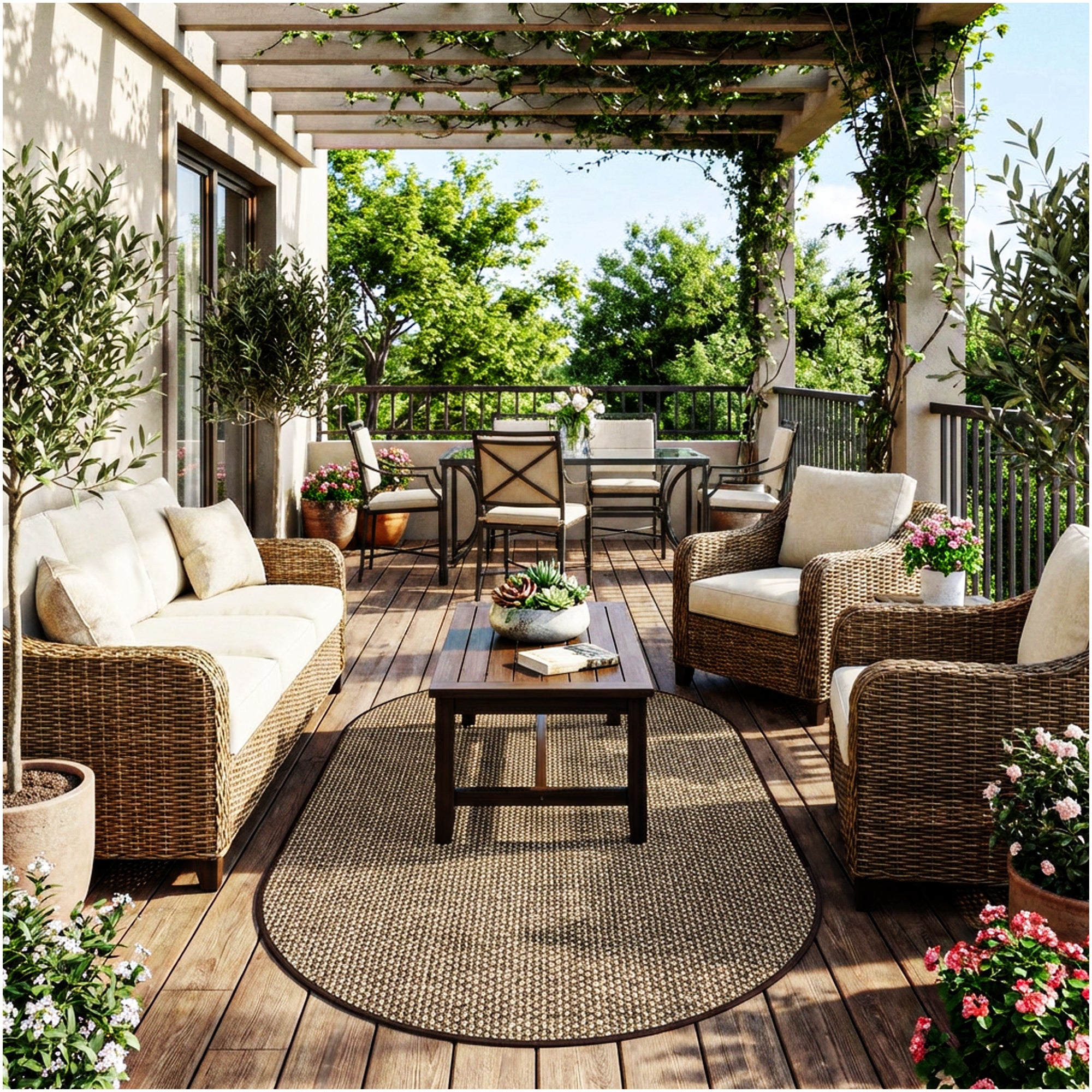 Berber Indoor-Outdoor Area Rug & Runner – Neutral Tones, Custom Sizes