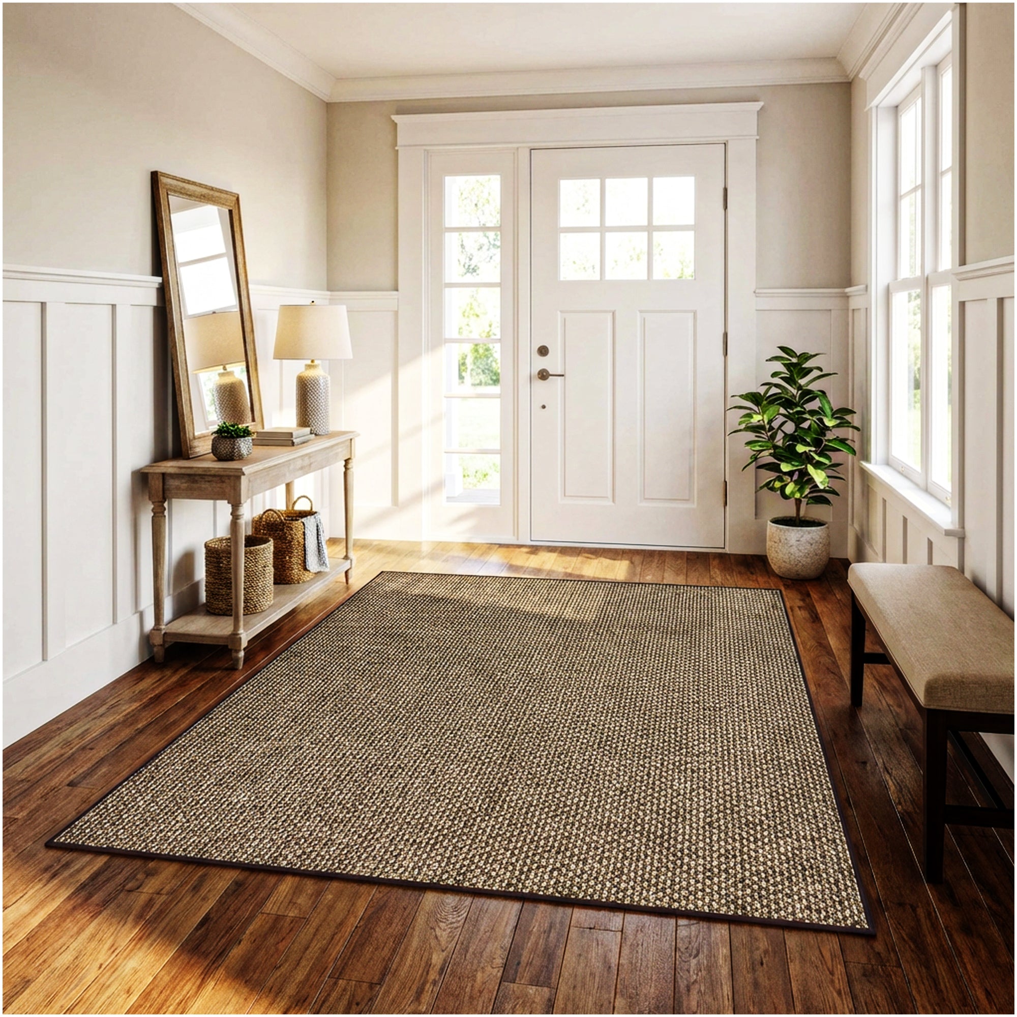 Berber Indoor-Outdoor Area Rug & Runner – Neutral Tones, Custom Sizes