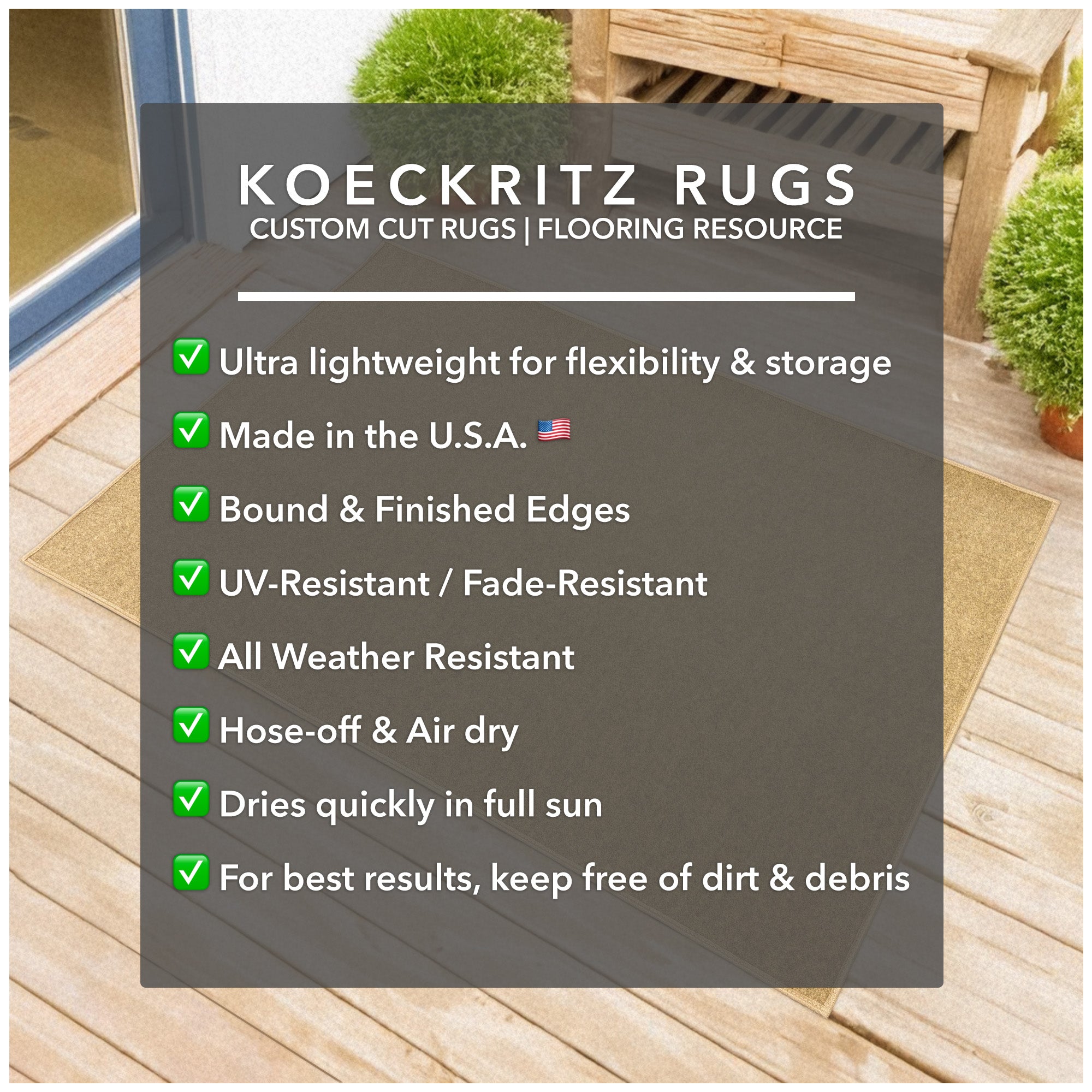 Economical Indoor/Outdoor Carpet Rug (10 Colors)