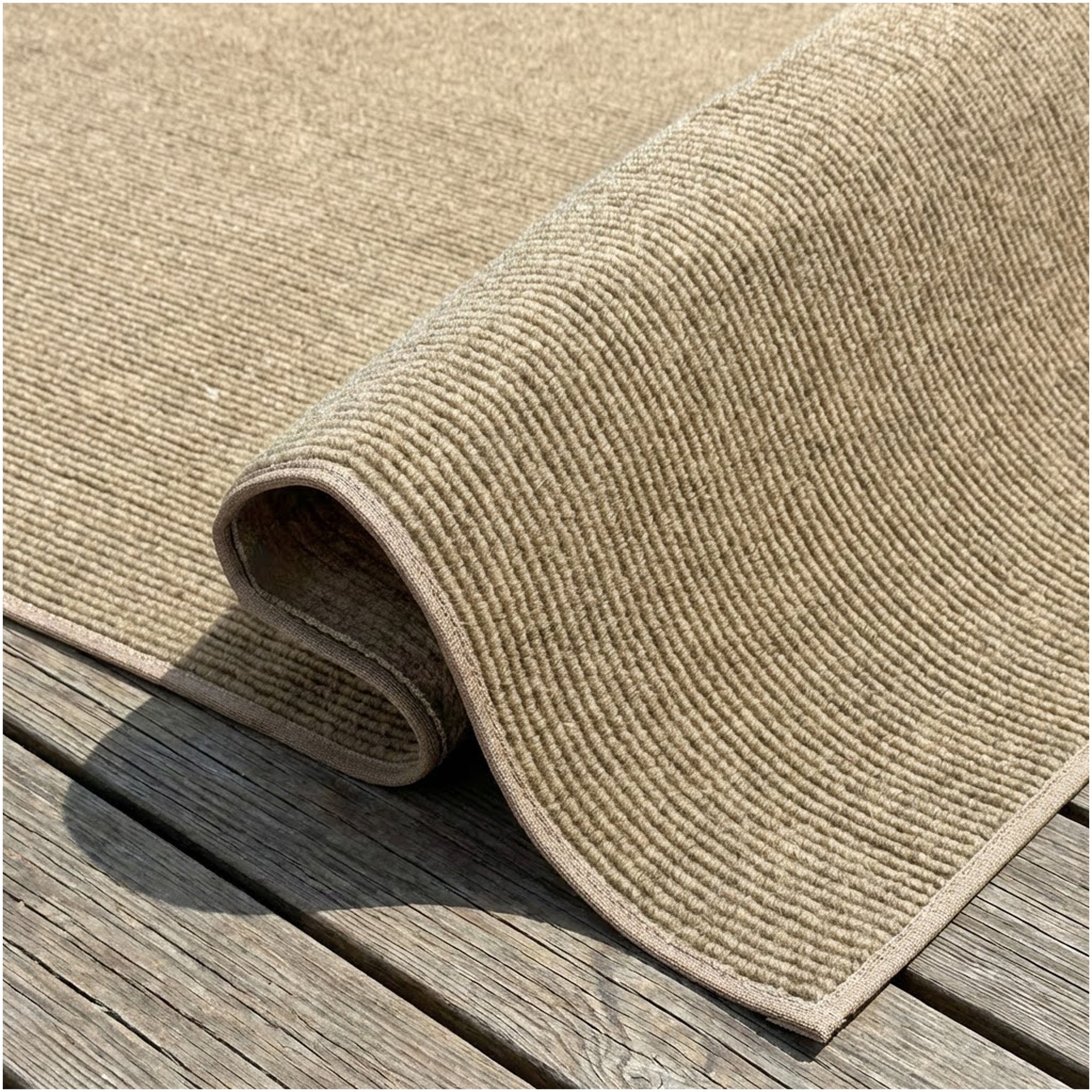 Wassaw Ribbed Indoor/Outdoor Area Rug – Lightweight PET Fiber, 6 Colors