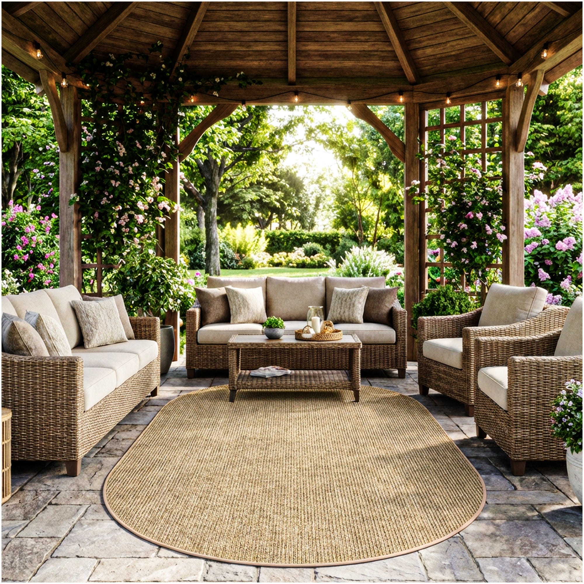 Wassaw Ribbed Indoor/Outdoor Area Rug – Lightweight PET Fiber, 6 Colors
