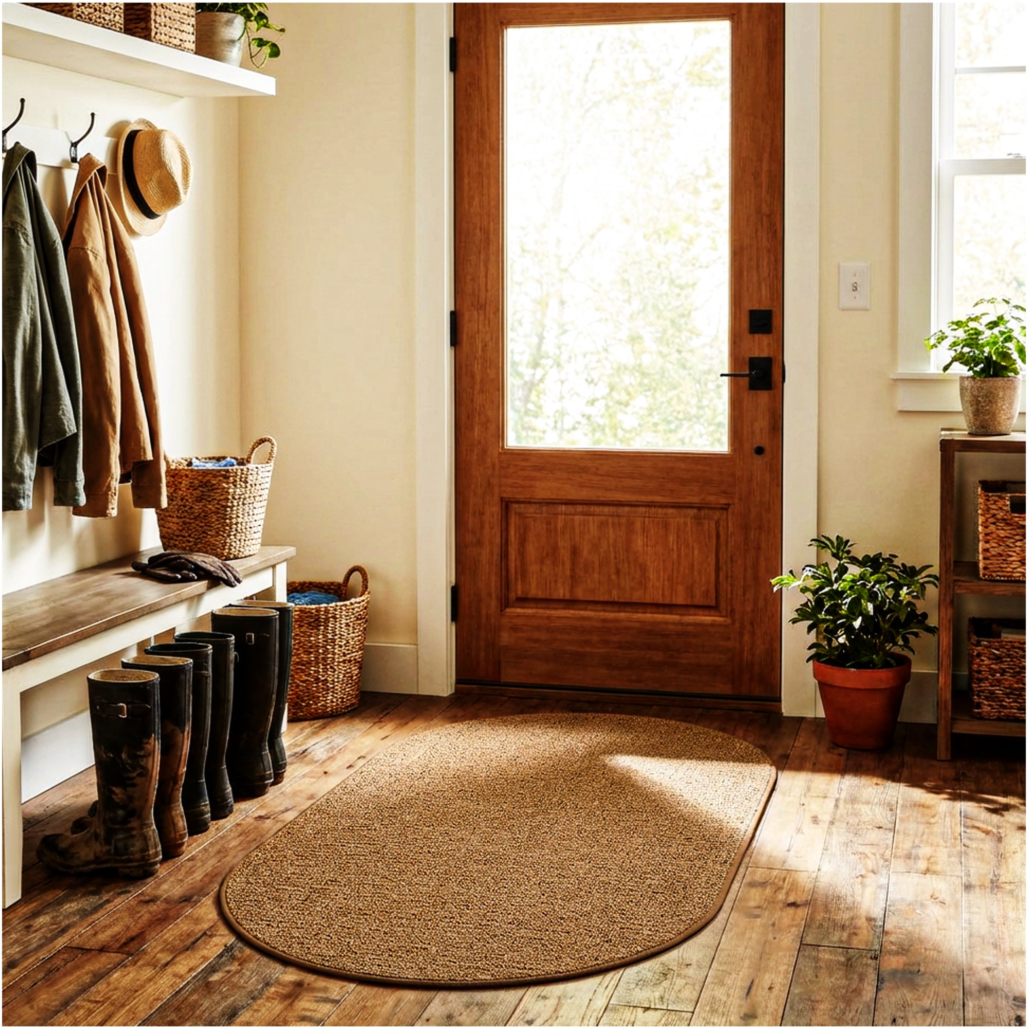 Casual Boucle Indoor/Outdoor Area Rug – Custom Sizes, 6 Colors