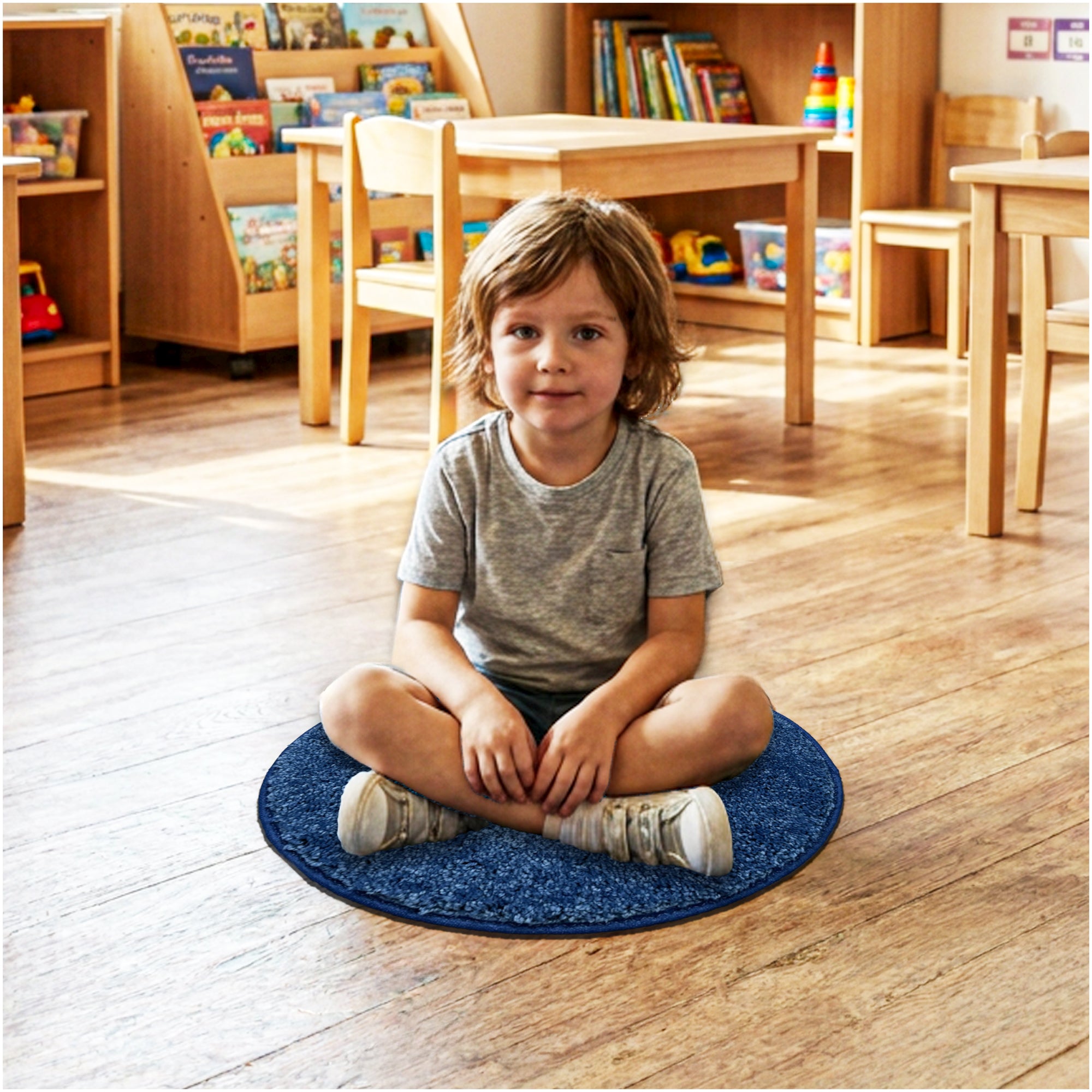 Children’s Classroom Carpet Circle Seats – Multiple Colors | 18” Round Soft Floor Cushions