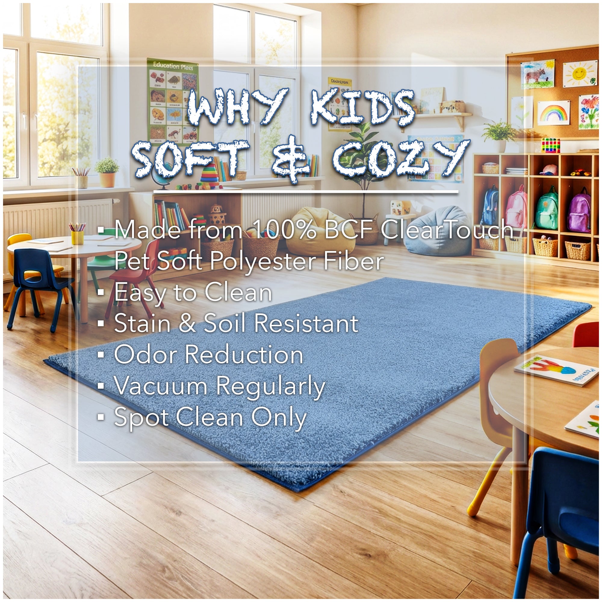 Kid Crossing Soft Area Rug – Colorful Collection, Custom Sizes Available