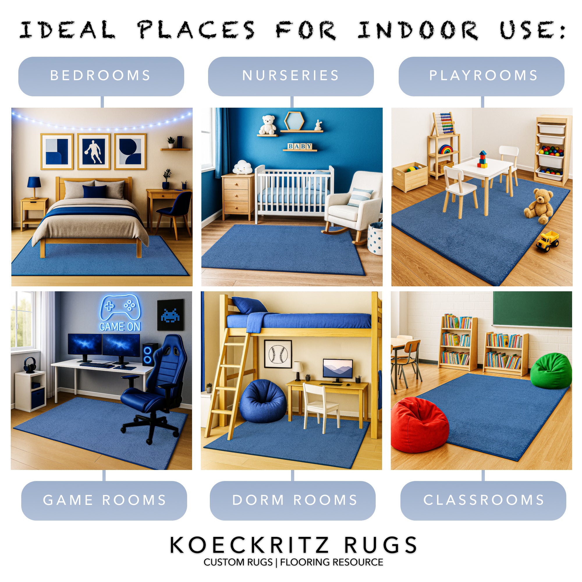 Kid Crossing Soft Area Rug – Colorful Collection, Custom Sizes Available