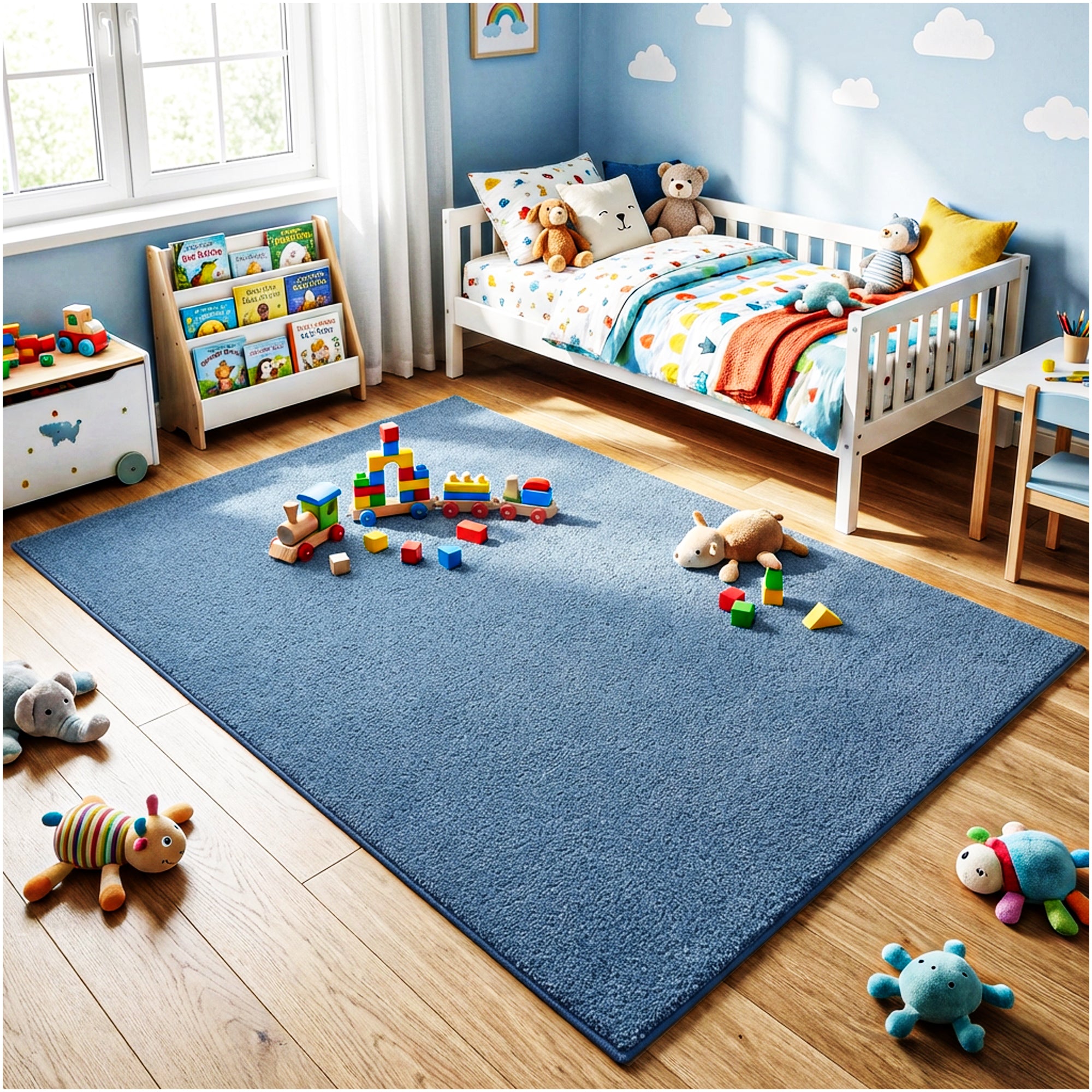 Kid Crossing Soft Area Rug – Colorful Collection, Custom Sizes Available