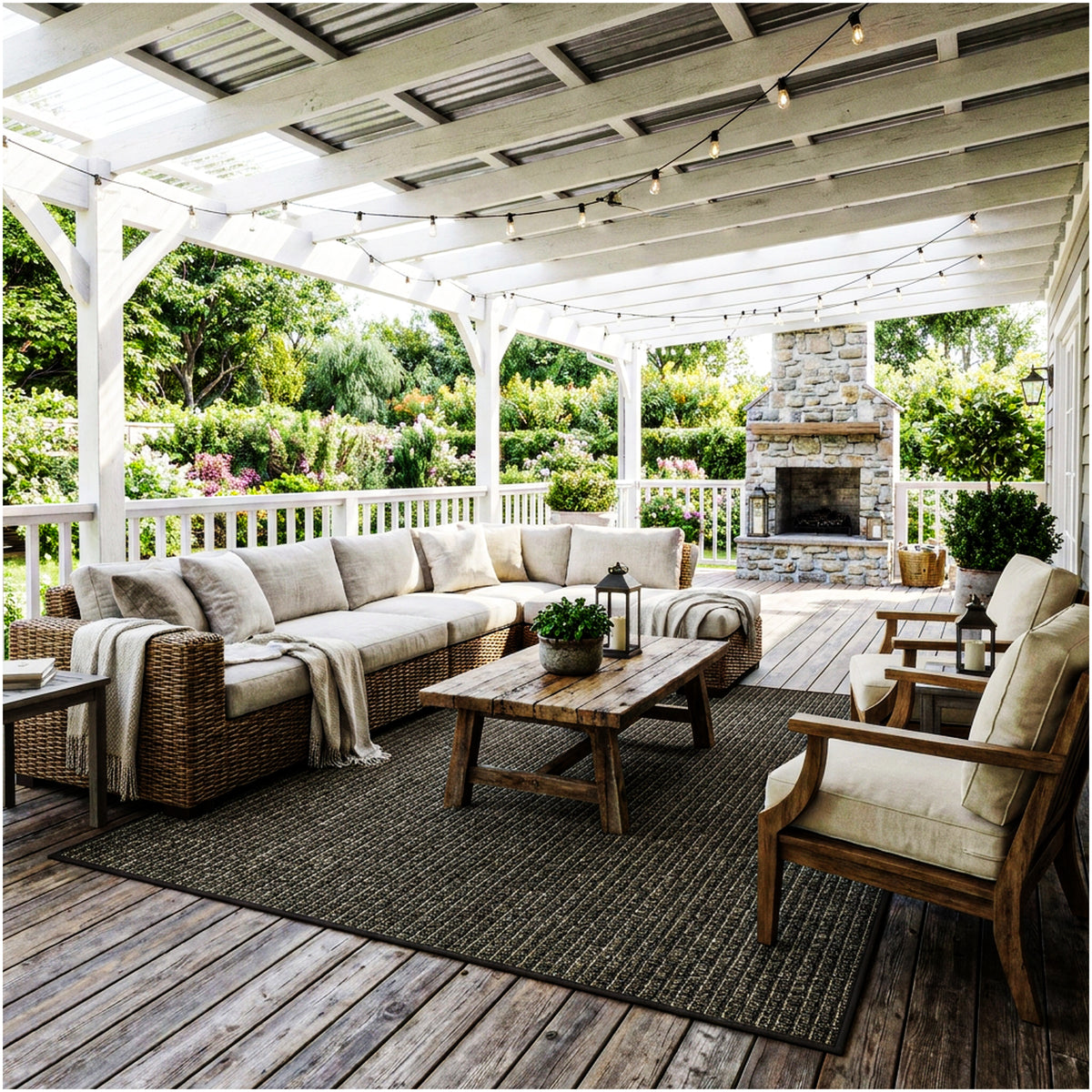Dominica Indoor Outdoor Area Rug – Custom Size Patio Rug