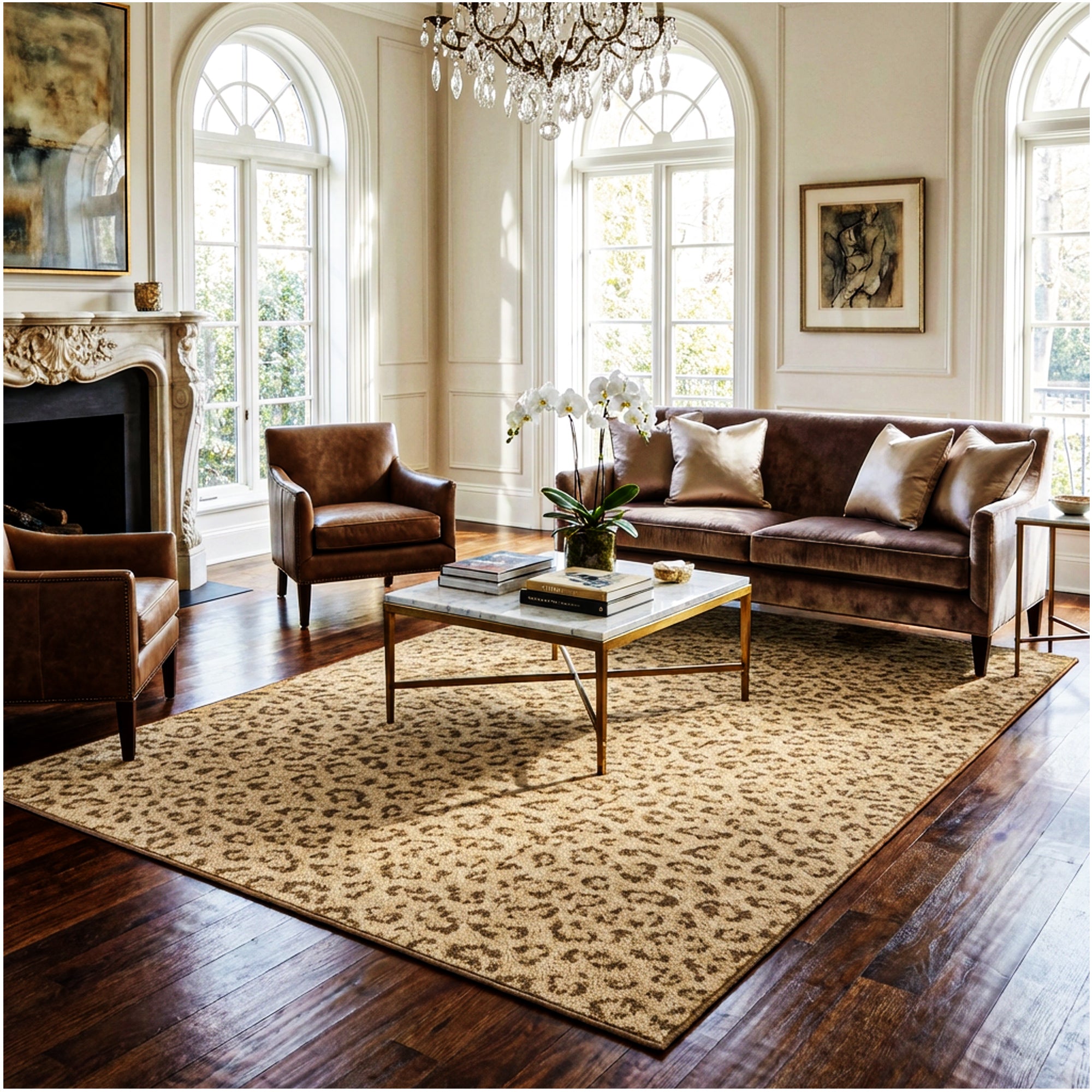 Milliken Exotic Touch Leopard Indoor Area Rug – 40 oz Cut Pile, Custom Sizes & Colors