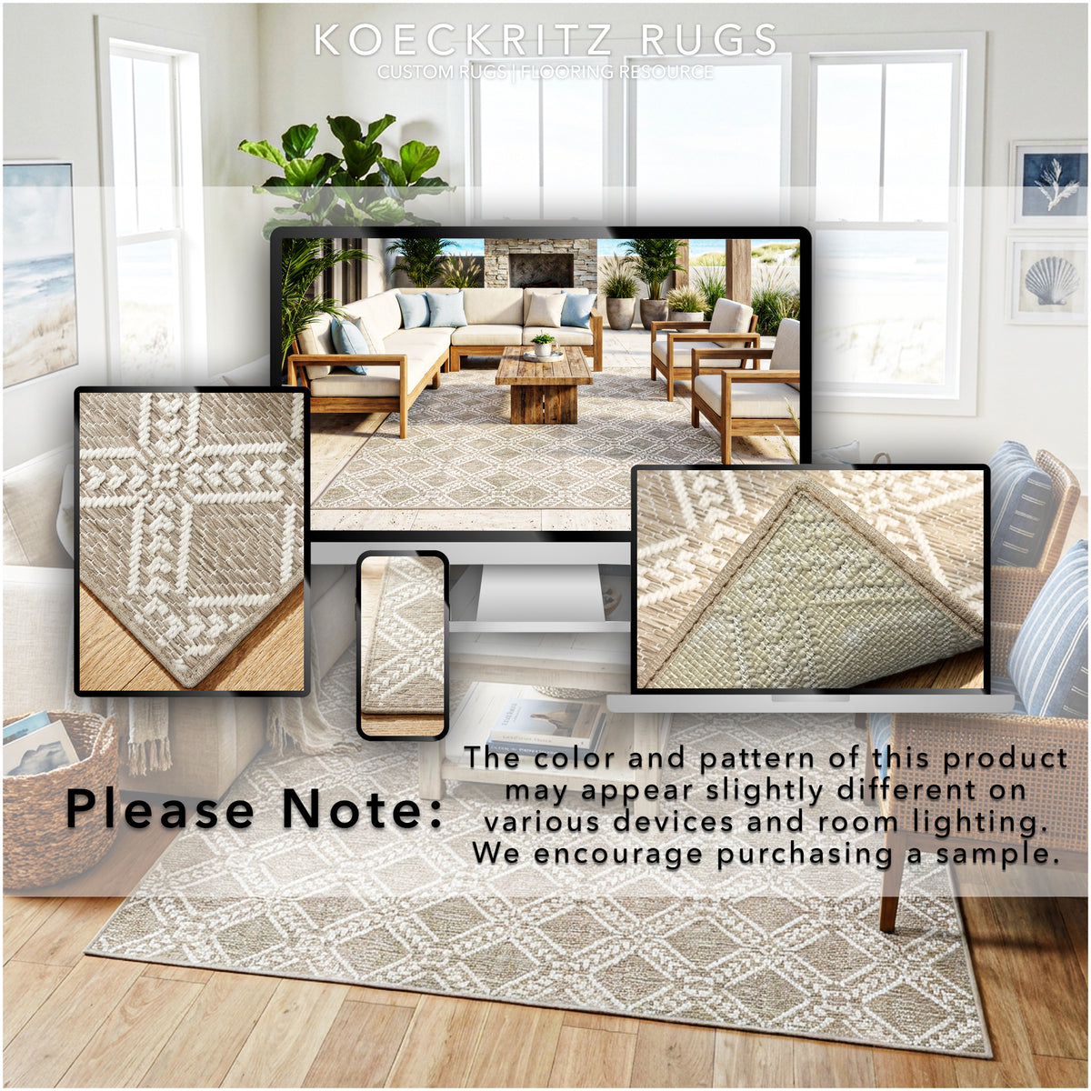 Belmar Custom Size Indoor & Outdoor Area Rug