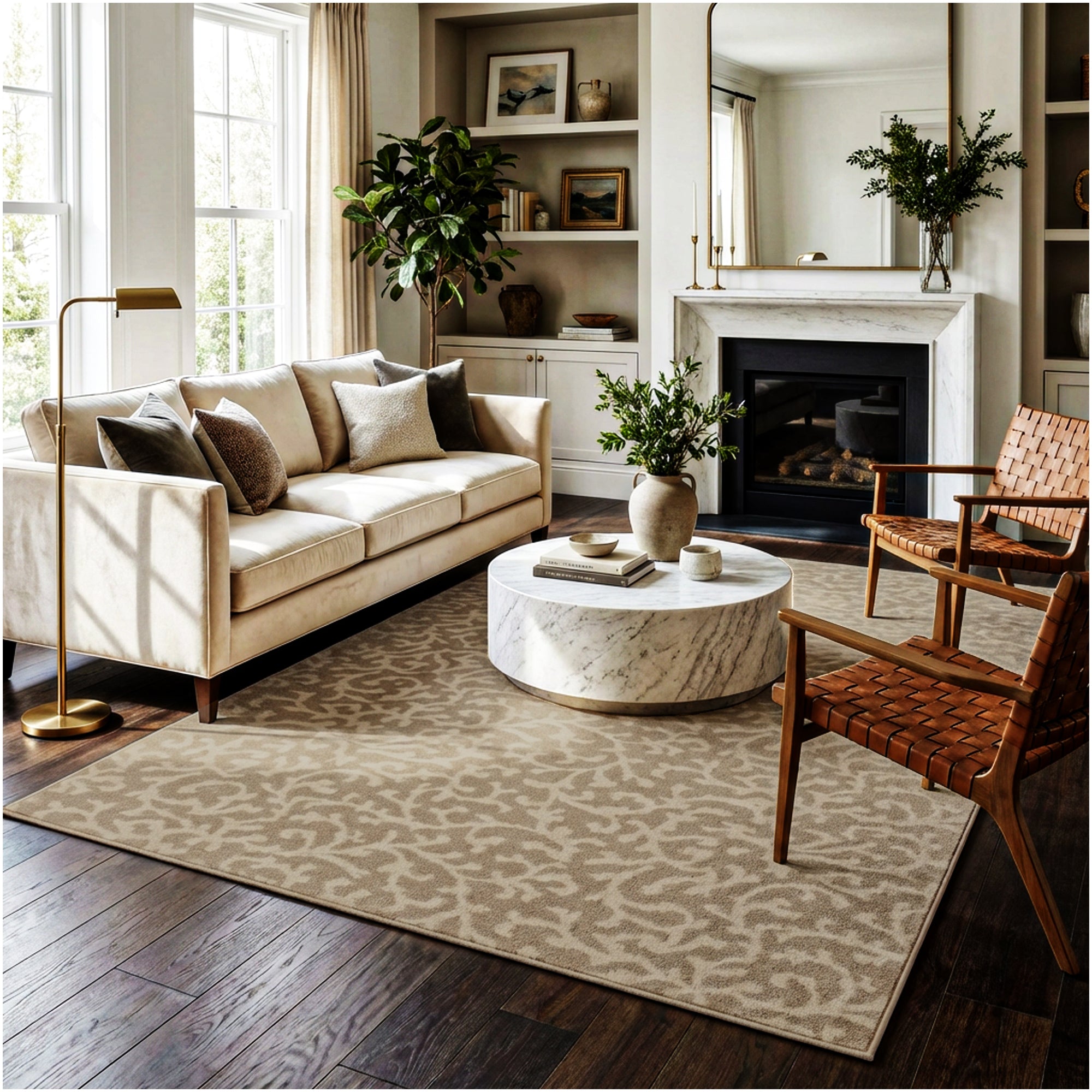 Milliken Coral Springs Indoor Area Rug | Standard Sizes & Color Options