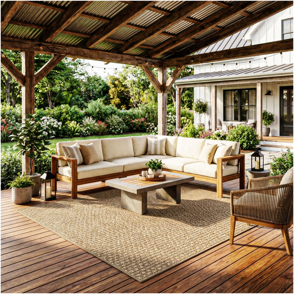 Dominica Indoor Outdoor Area Rug – Custom Size Patio Rug