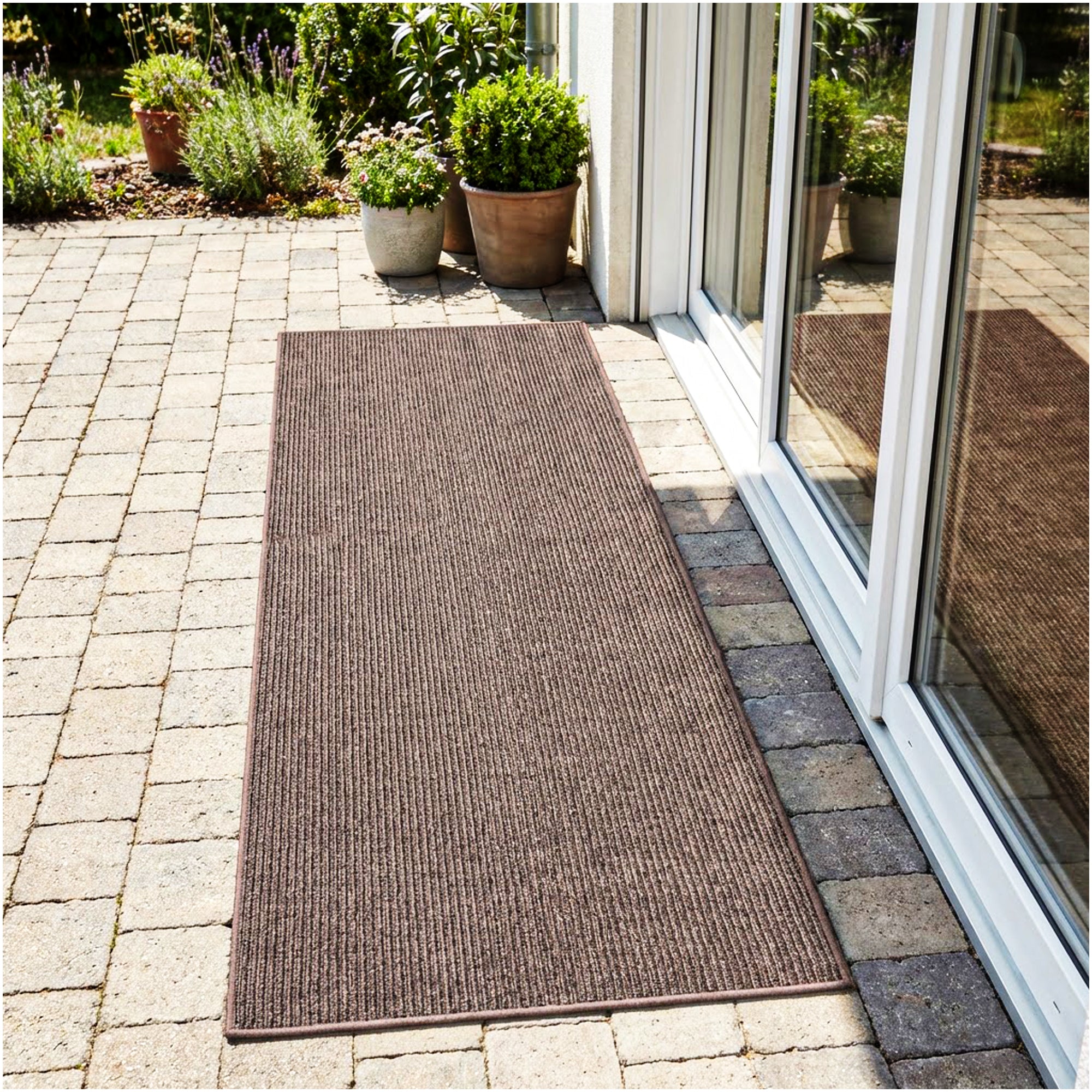 Wassaw Ribbed Indoor/Outdoor Area Rug – Lightweight PET Fiber, 6 Colors