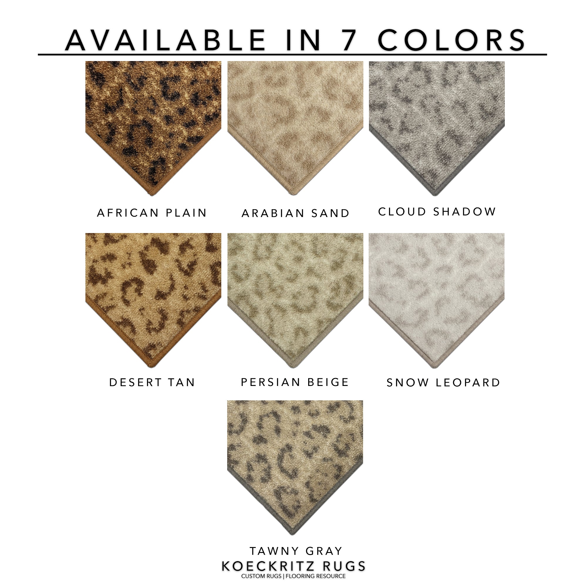 Milliken Exotic Touch Leopard Indoor Area Rug – 40 oz Cut Pile, Custom Sizes & Colors