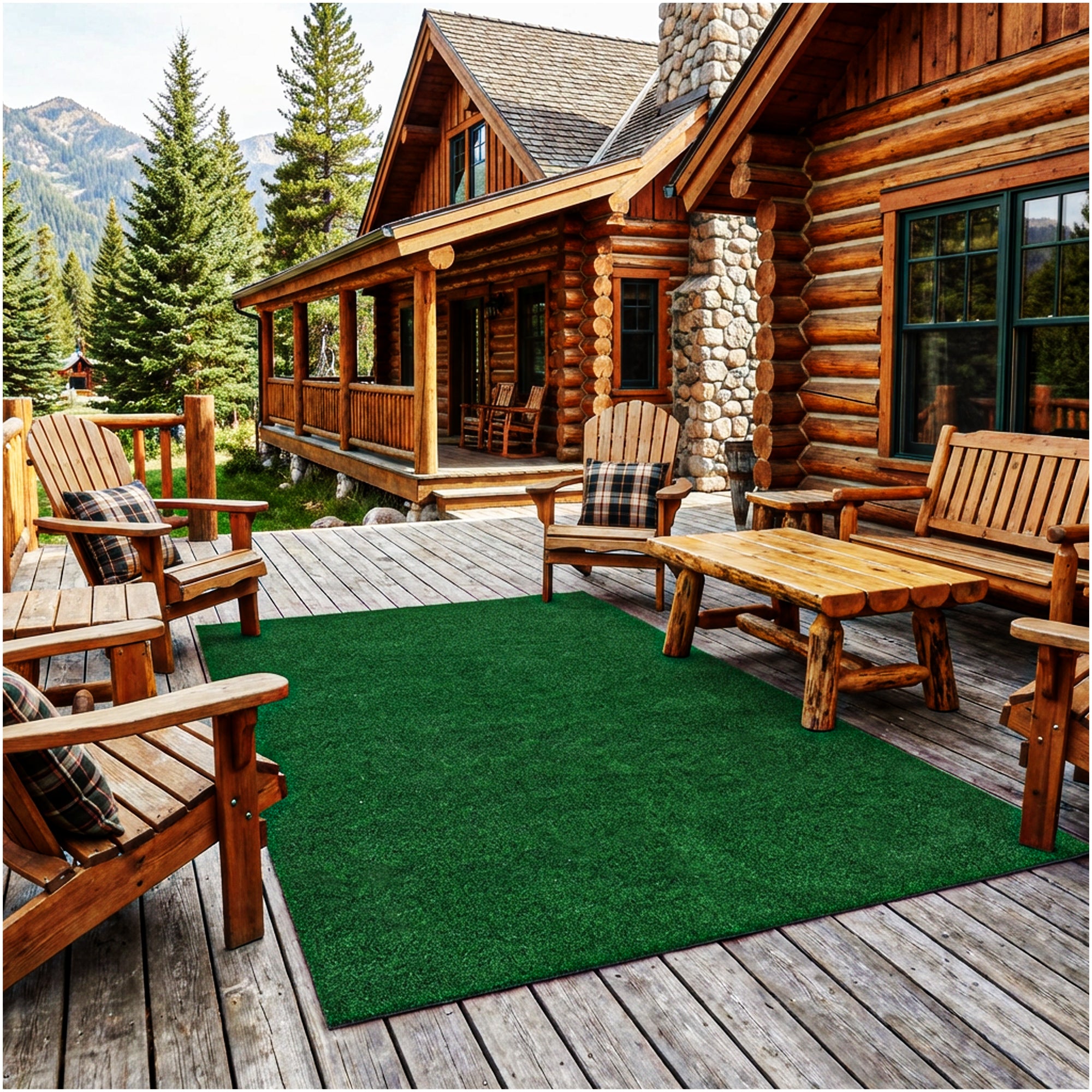 Grizzly Turf Indoor/Outdoor Area Rug – Durable, Weatherproof, Custom Cut