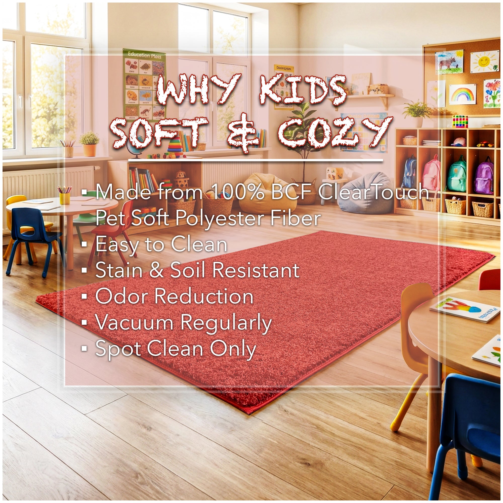 Kid Crossing Soft Area Rug – Colorful Collection, Custom Sizes Available